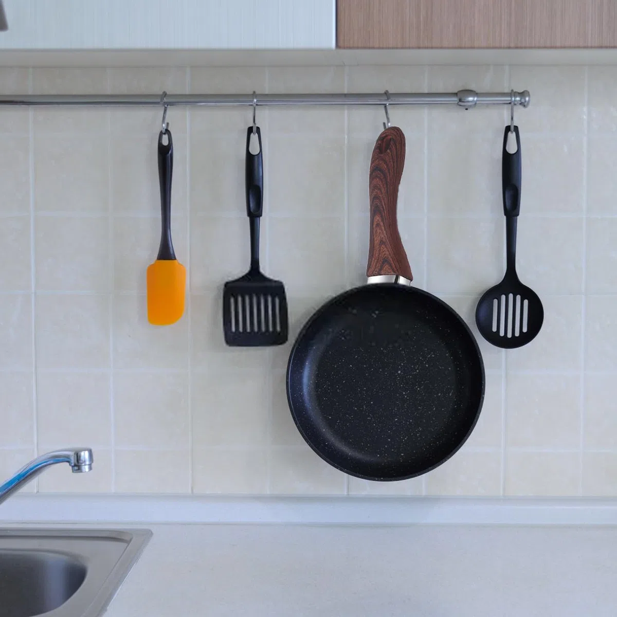 Vastsea 2 Pezzi Manico Rimovibile, Manico Pentola Universale, Manico universale rimovibile, per Utilizzato Nella Maggior Parte Degli Accessori Pentole da Cucina （Legno Marrone）