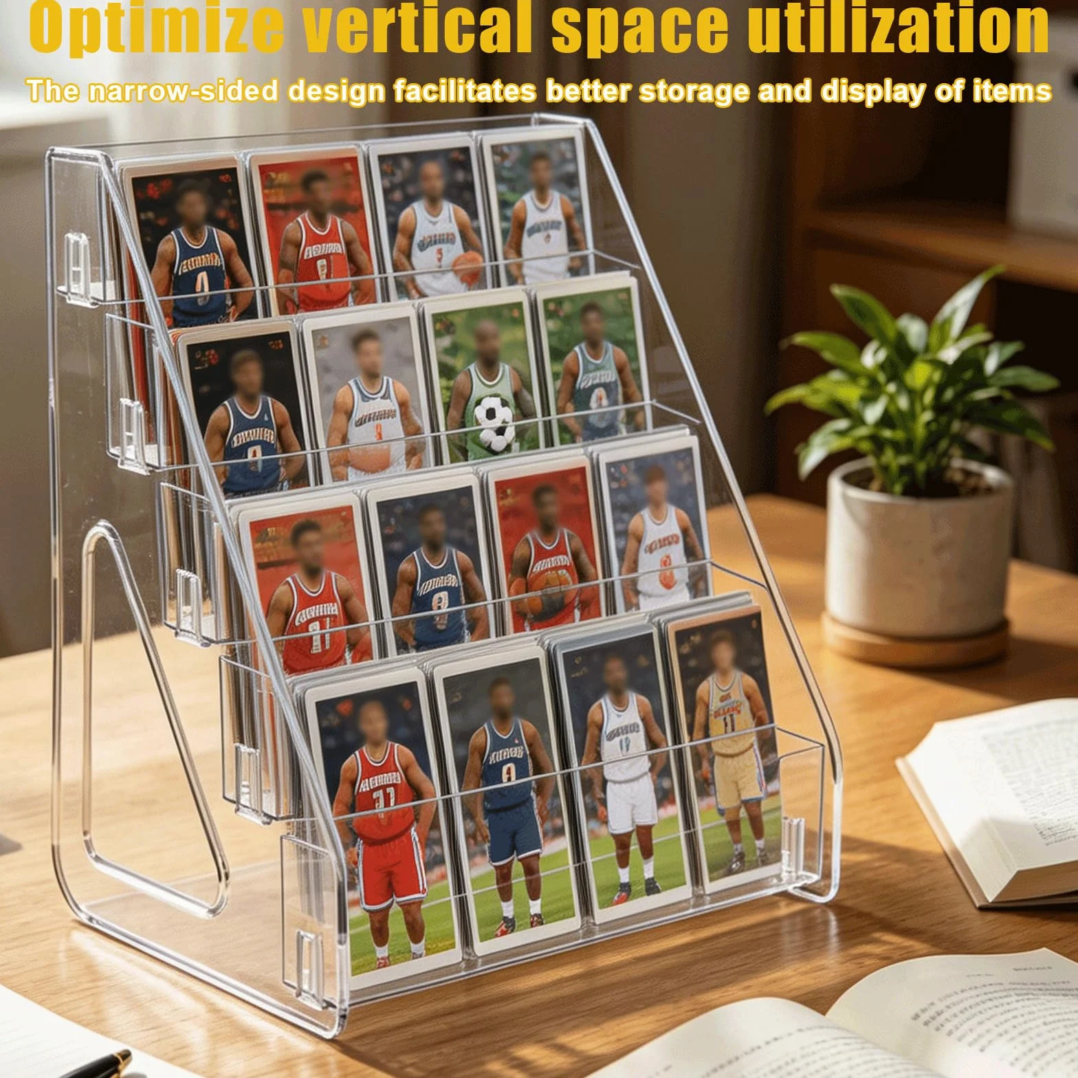 Espositore per Carte Collezionabili, 5 Ripiani Espositore per Biglietti di Auguri, Porta Carte da Collezione Portatile, Organizer per Carte Sportive, Organizzatore per Carte da Collezione