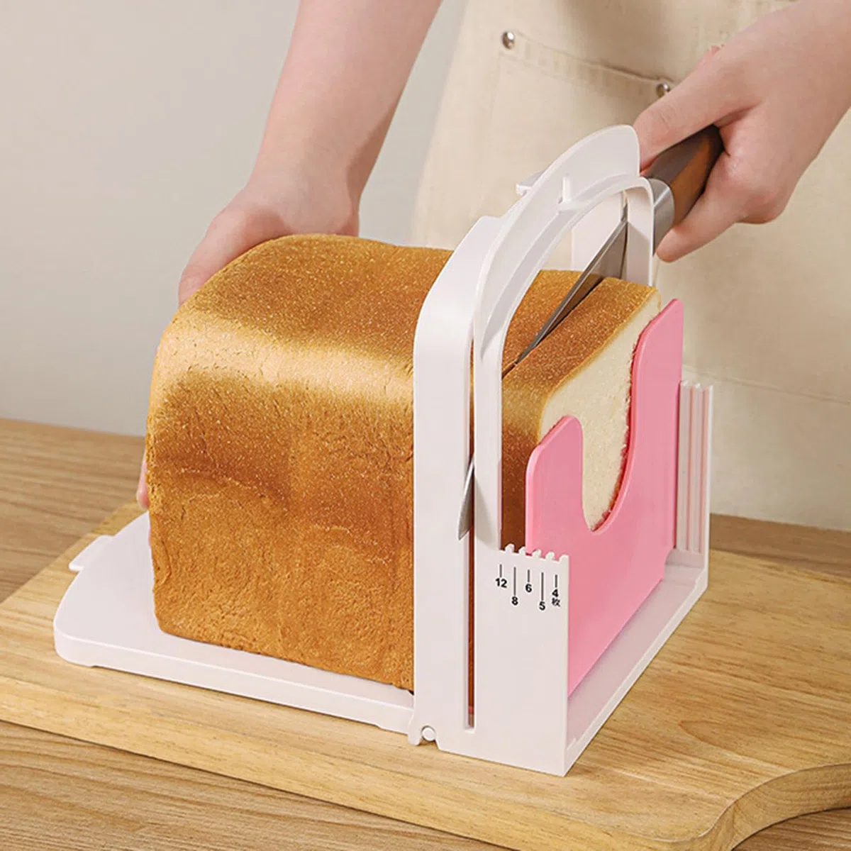 Guida per tagliare il pane – Strumento pieghevole per tagliare pane tostato per panini e bagel | Telaio in acciaio inossidabile con slot regolabili, strumento di precisione per affettare il pane