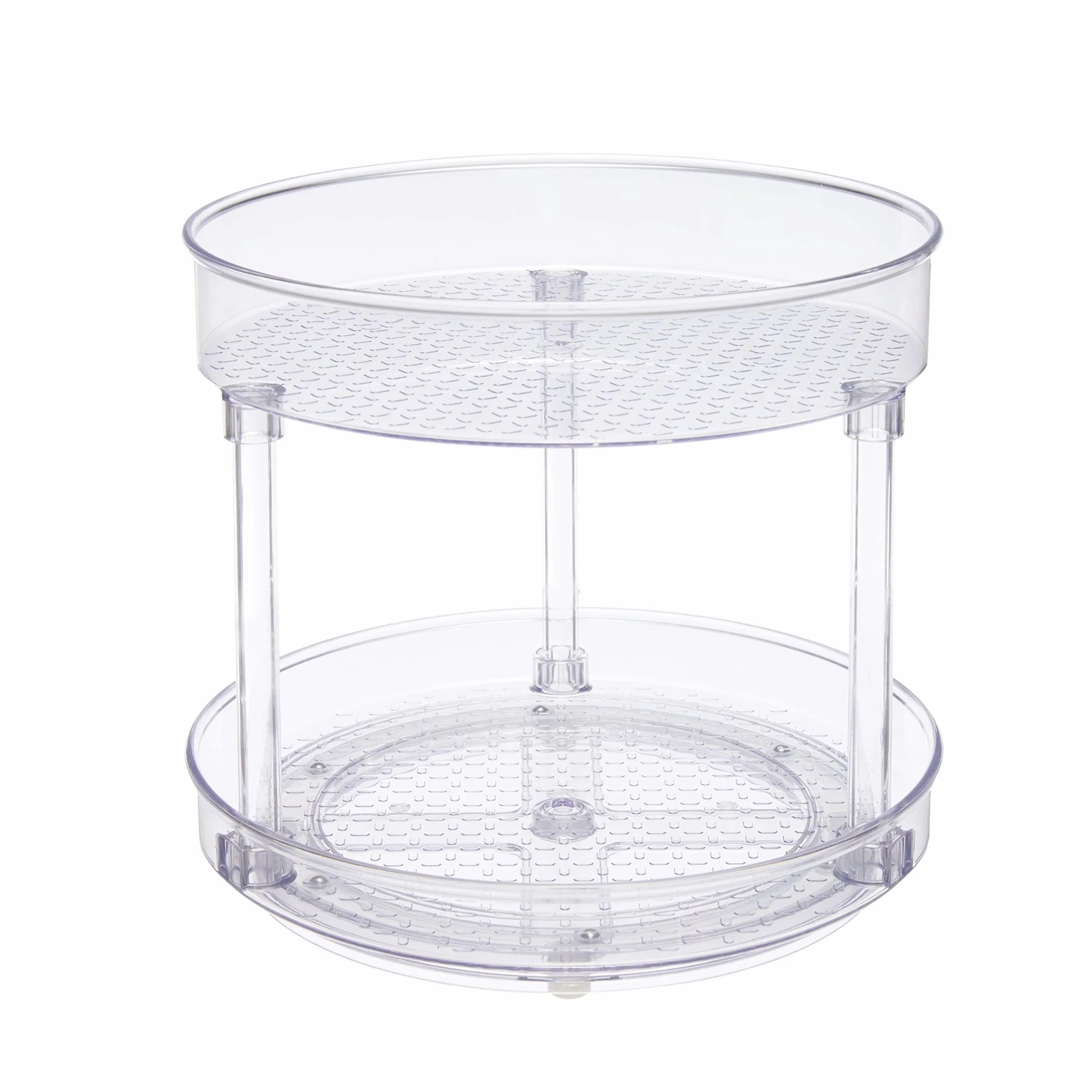 Amazon Basics Lazy Susan, organizer trasparente girevole con 2 ripiani - 23 cm