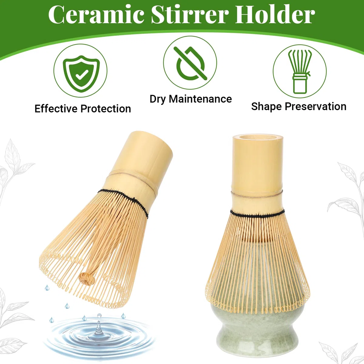 Alyvisun Matcha Kit, Matcha Set 5 Pièces AvecChasen Et Support Pour Fouet Matcha, Passoire, Cuillère À Thé, Spatule À Thé, Tea Kit a Pour Les Amoureux Du Matcha, Kit Matcha Débutants et Passionnés