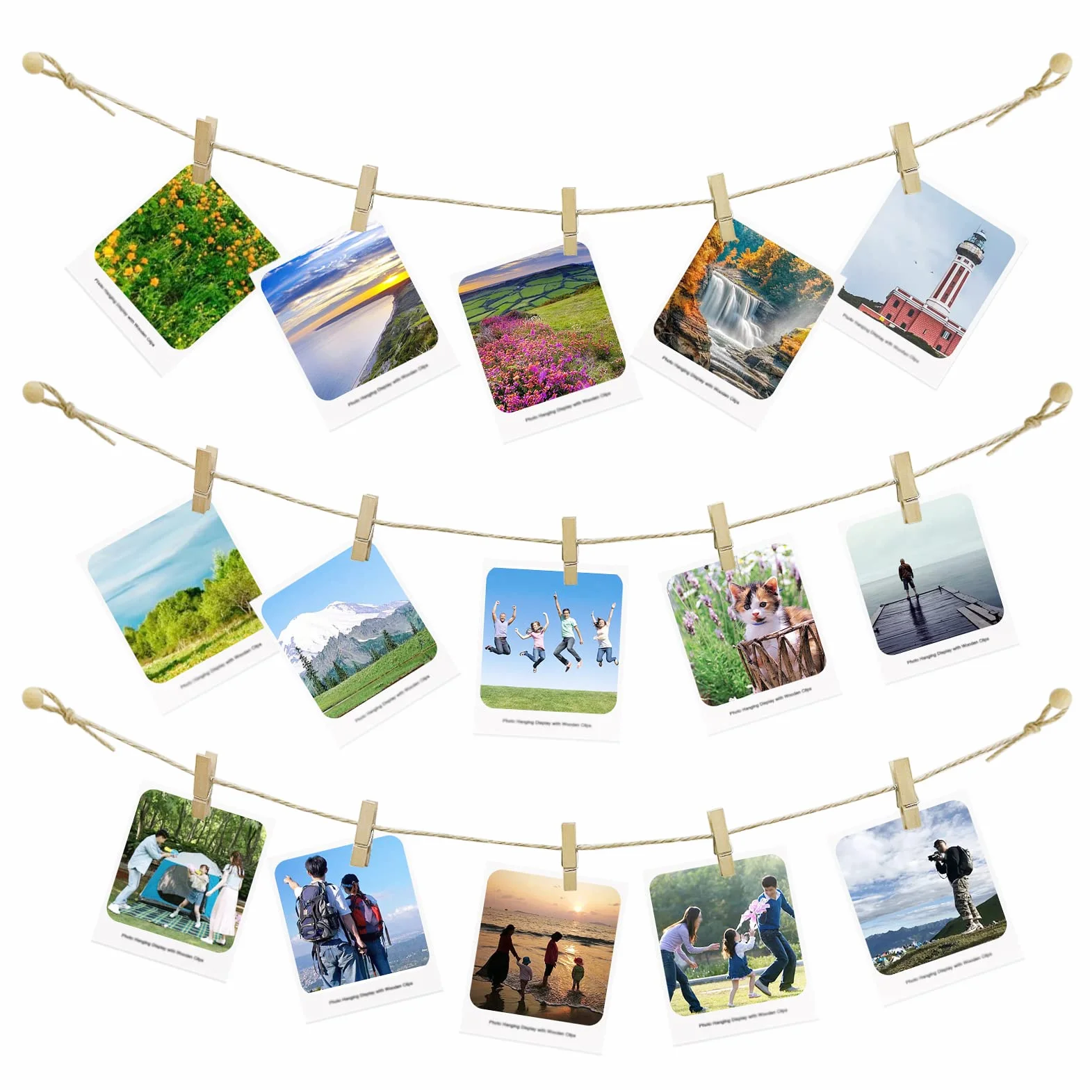Espositore da appendere con 50 clip per foto, display murale per decorazioni immagini di Stra Stra, clip portafoto per appendere opere d'arte per bambini