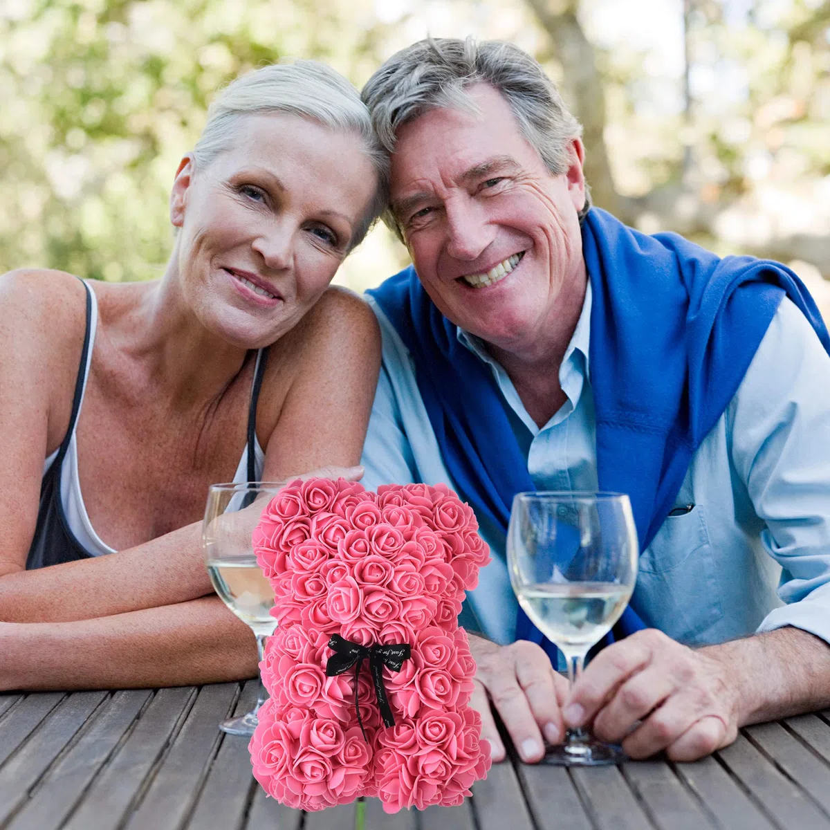 Rosa Orsacchiotto - Idea Regalo per Mamma, Donna, Adolescente - Regalo Fatto a Mano Con Scatola (Rosa)