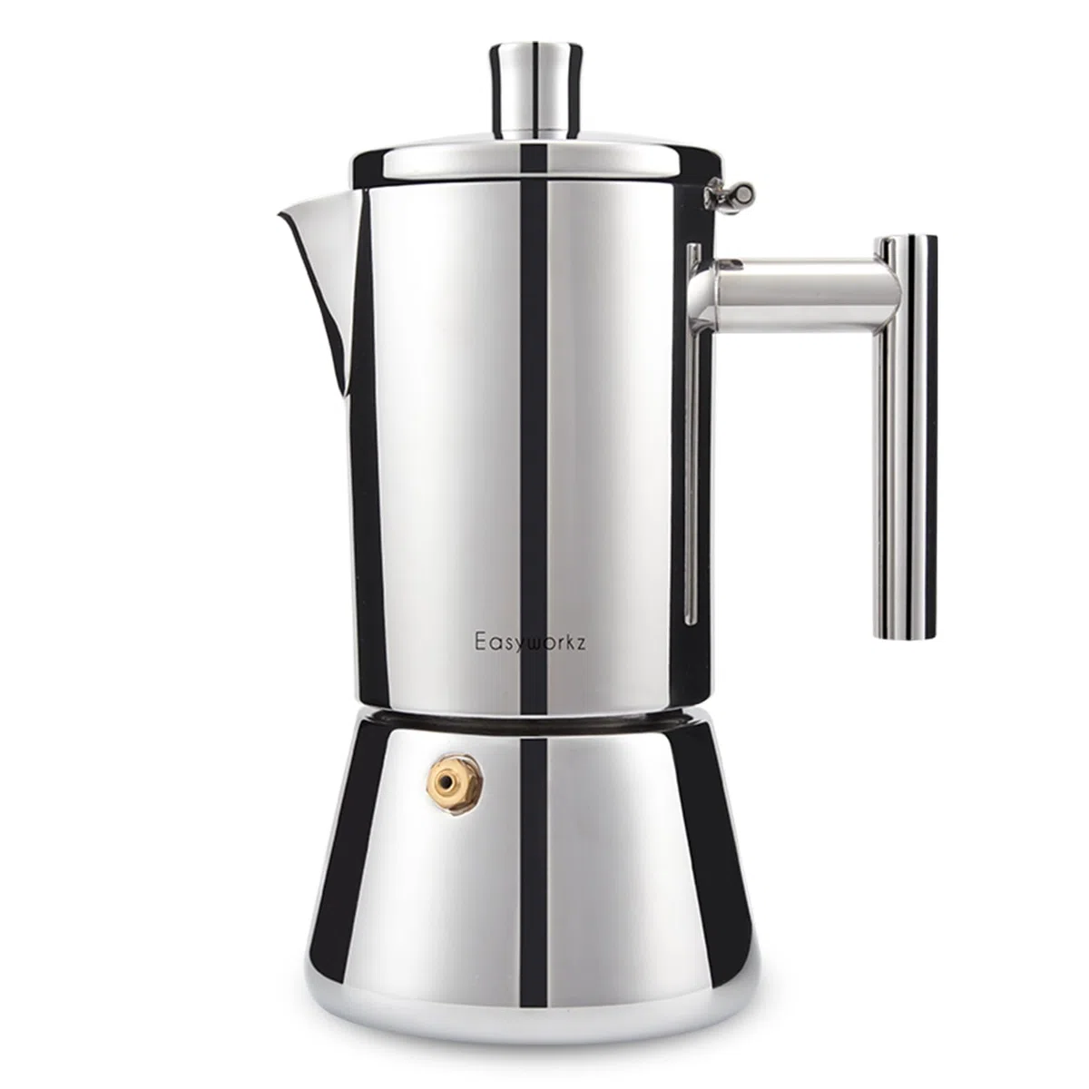 Easyworkz Diego Caffettiera Macchina per Espresso Italiana in Acciaio Inox 4 Tazze,200 ml, per fornello