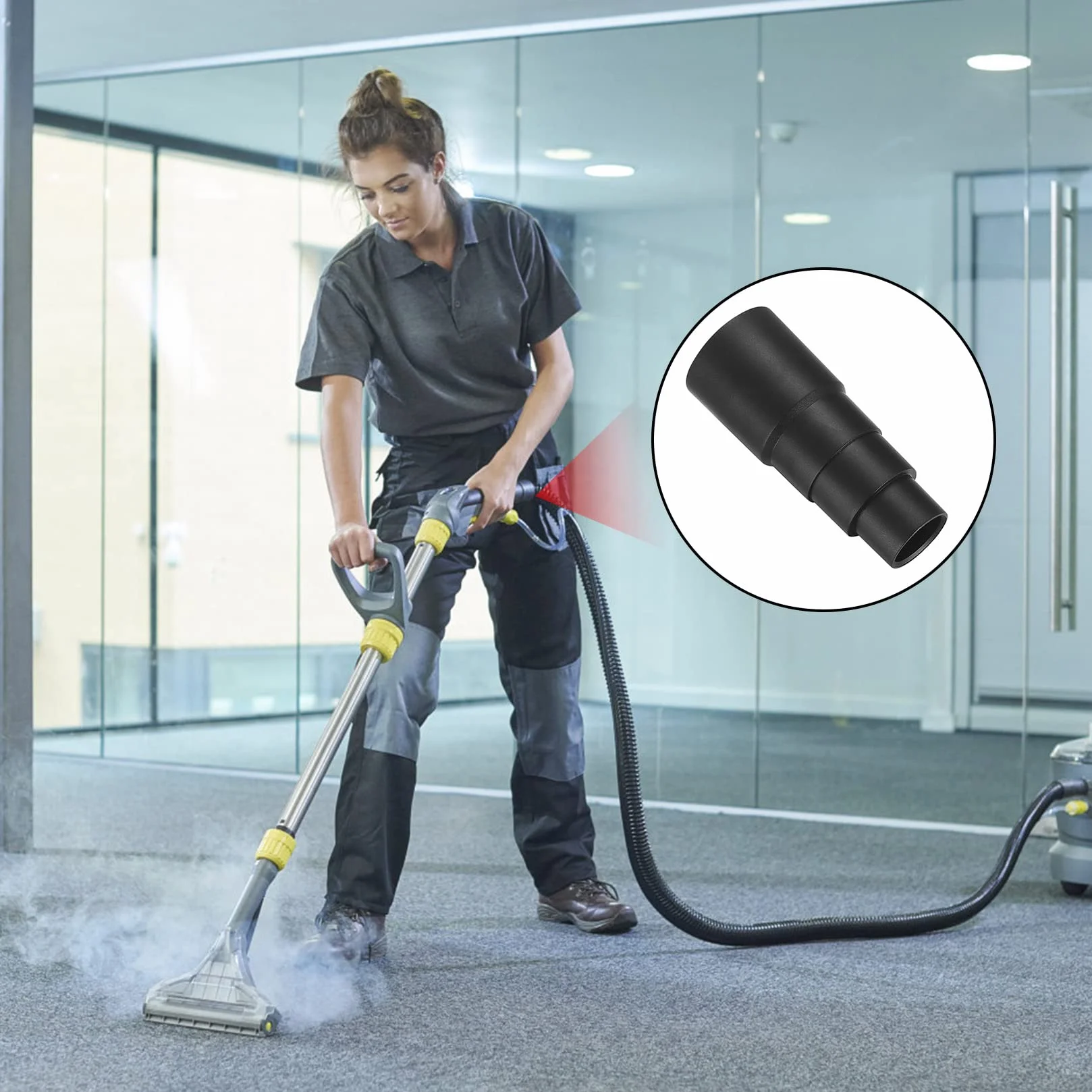Polivinilcloruro (PVC) 6 Pezzi Adattatore per Aspirapolvere, Aspirapolvere Tubo Adattatore Tubo Aspirazione Aspiratori Adattatore Tubo Connettore Accessori, Nero