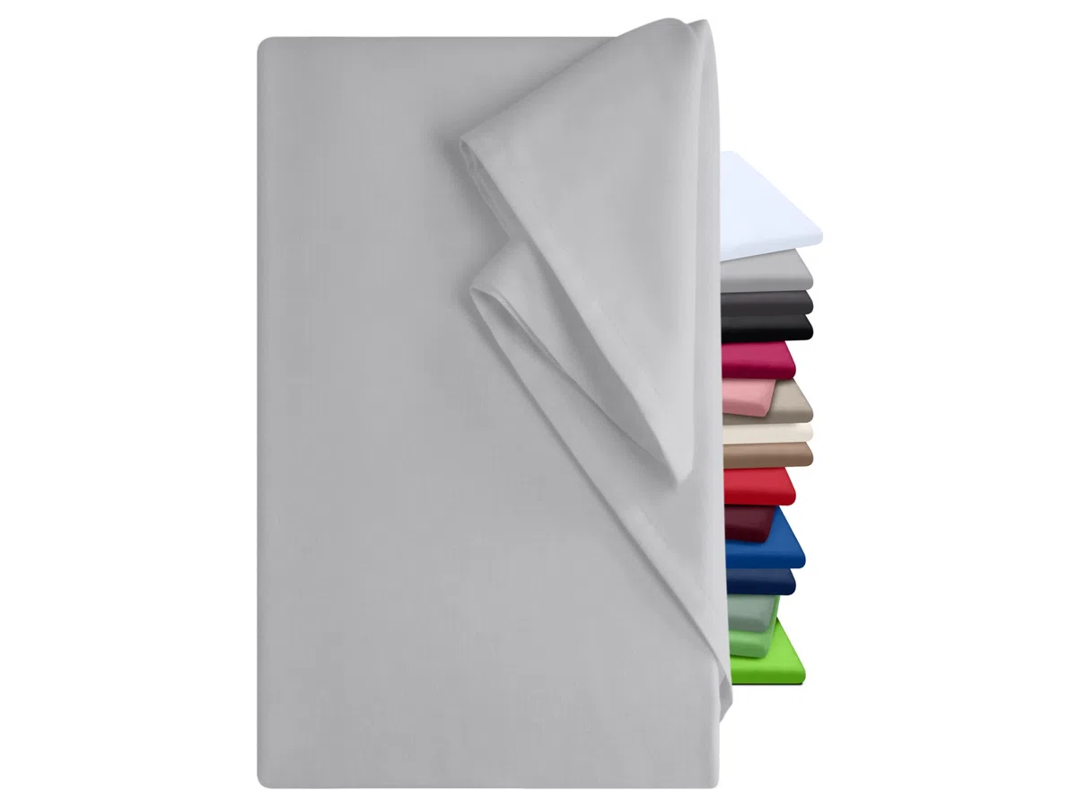 Lenzuolo – 100% cotone – Disponibile in 5 diversi colori e in 3 diverse misure – Senza elastico., argento, ca. 150 x 250 cm