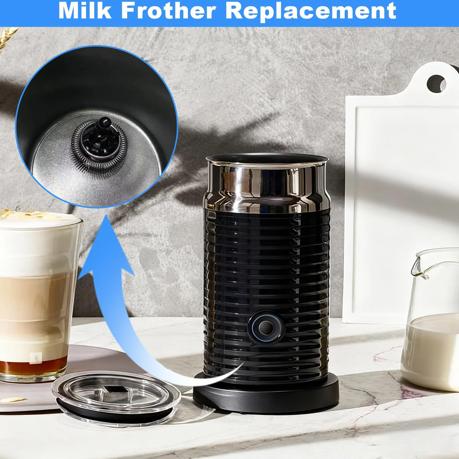 Set di pezzi di ricambio per montalatte Nespresso Aeroccino 3 4 fruste per Nespresso per schiuma di latte, cappuccino, latte macchiato e latte caldo o cacao