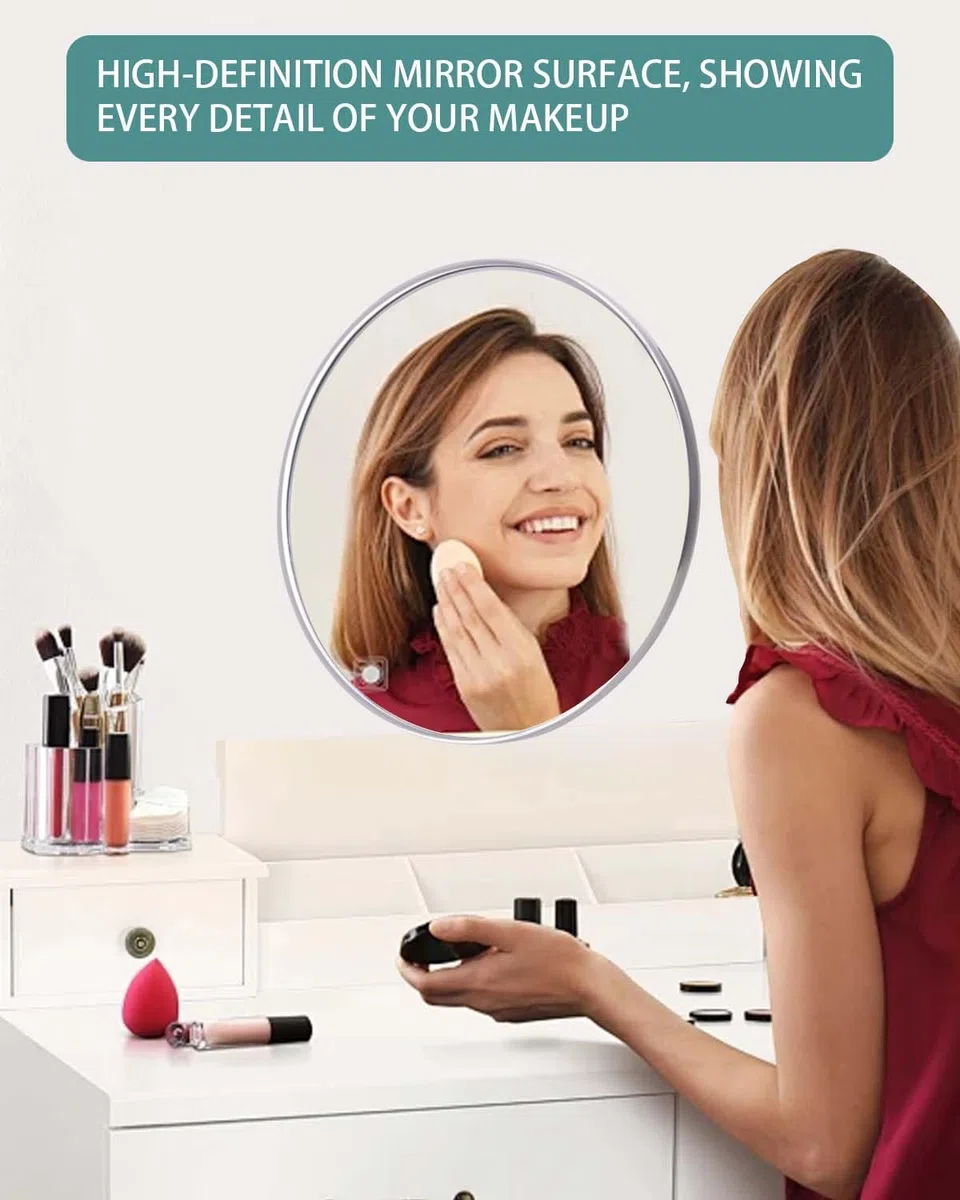Specchio da doccia anti-appannamento rasatura e trucco con 3 potenti ventose rimovibili, specchio antiappannamento infrangibile doccia e bagno, specchio di sicurezza bambini