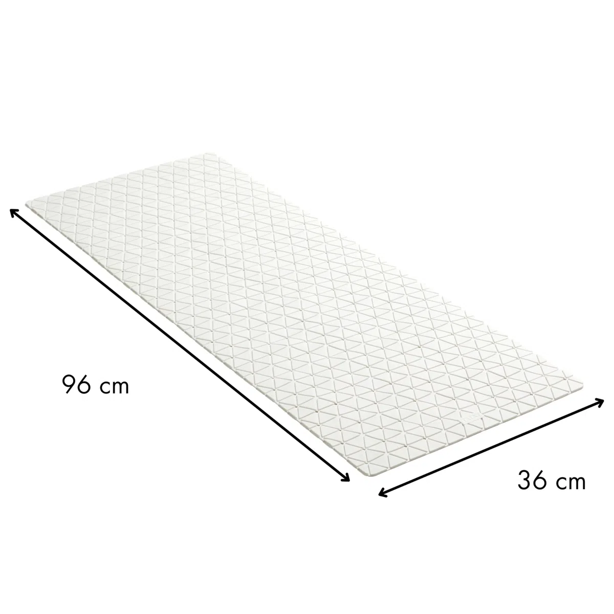 TATAY Tappetino Antiscivolo da Doccia o Vasca, Gomma SBS - TP con 126 ventose, Rettangolare, Design a Diamante, Bianco. Dimensione 97 x 36 cm
