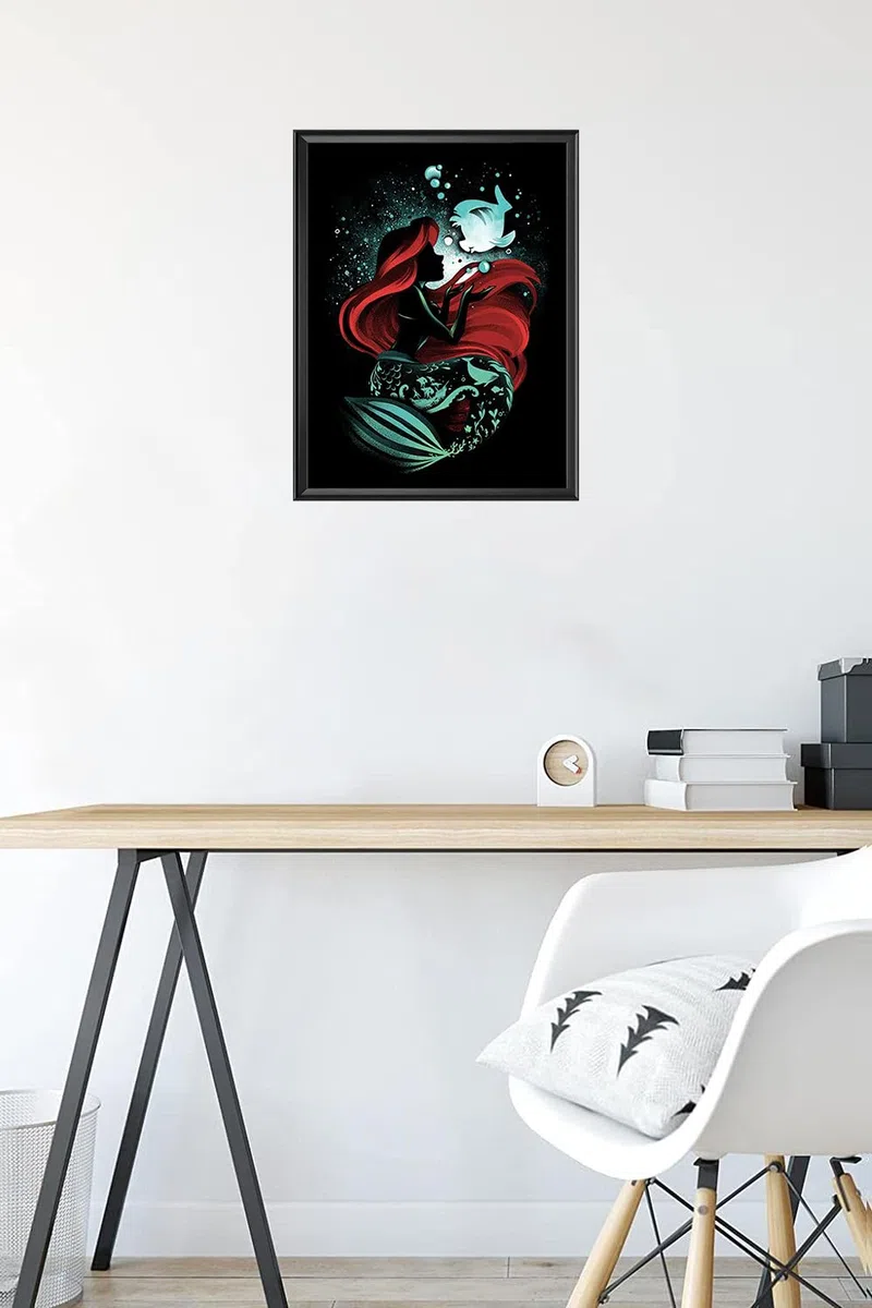 HUANNY - Kit per pittura a mosaico fai da te con diamantini Ariel, arte con diamanti della Sirenetta, 5D con punto croce completo, ricamo divertente
