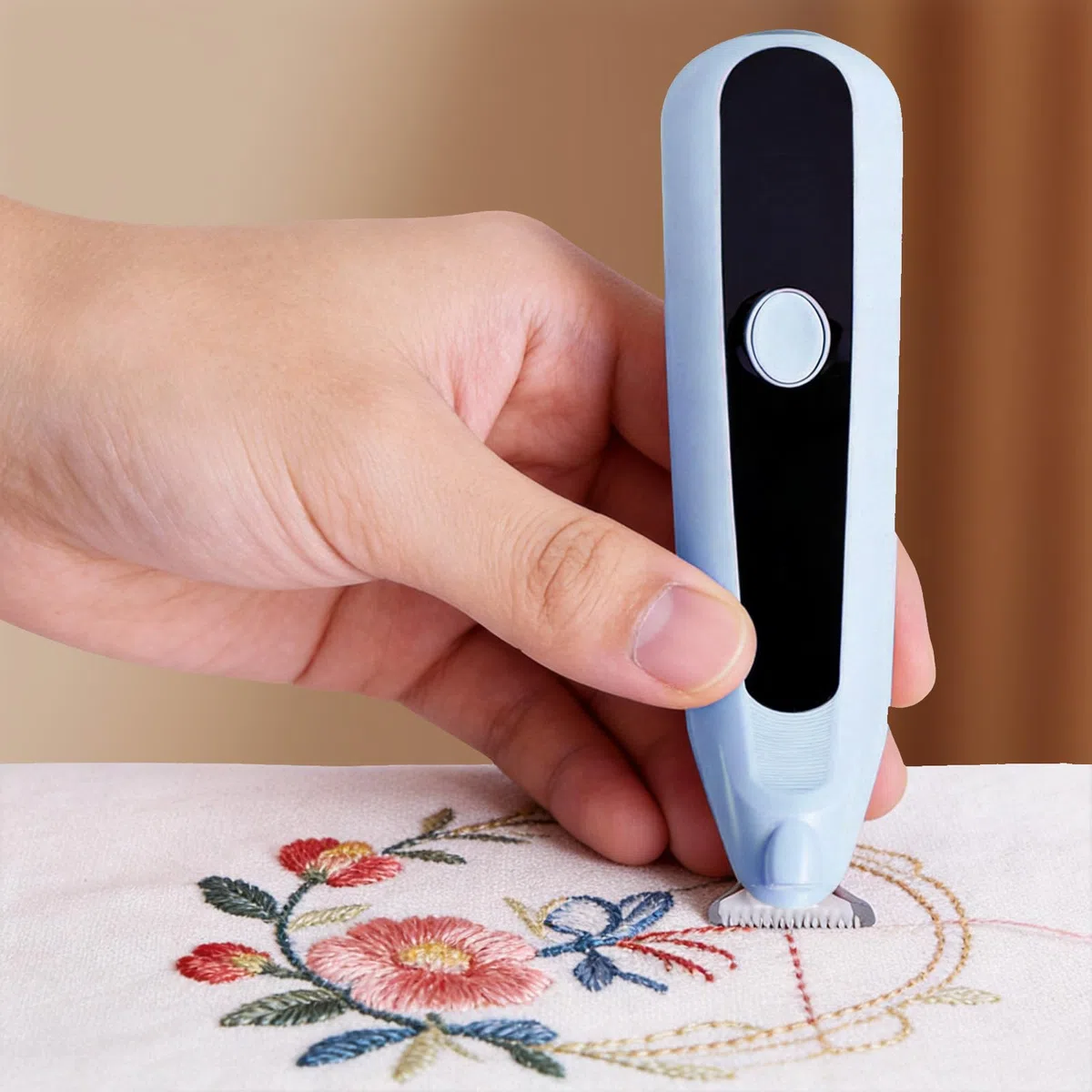 Rasatore elettrico professionale ricaricabile per cuciture per ricamo strumenti per donne, madri principianti appassionati (blu)