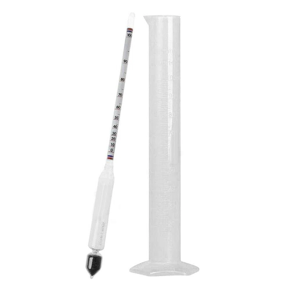 SPORTARC Misuratore di Alcol per SPIRIT Meter 0-100% Misura l'Alcol nei Distillati per Idrometro SPIRIT 23 cm Incluso Barattolo di Campionamento da 100 ml