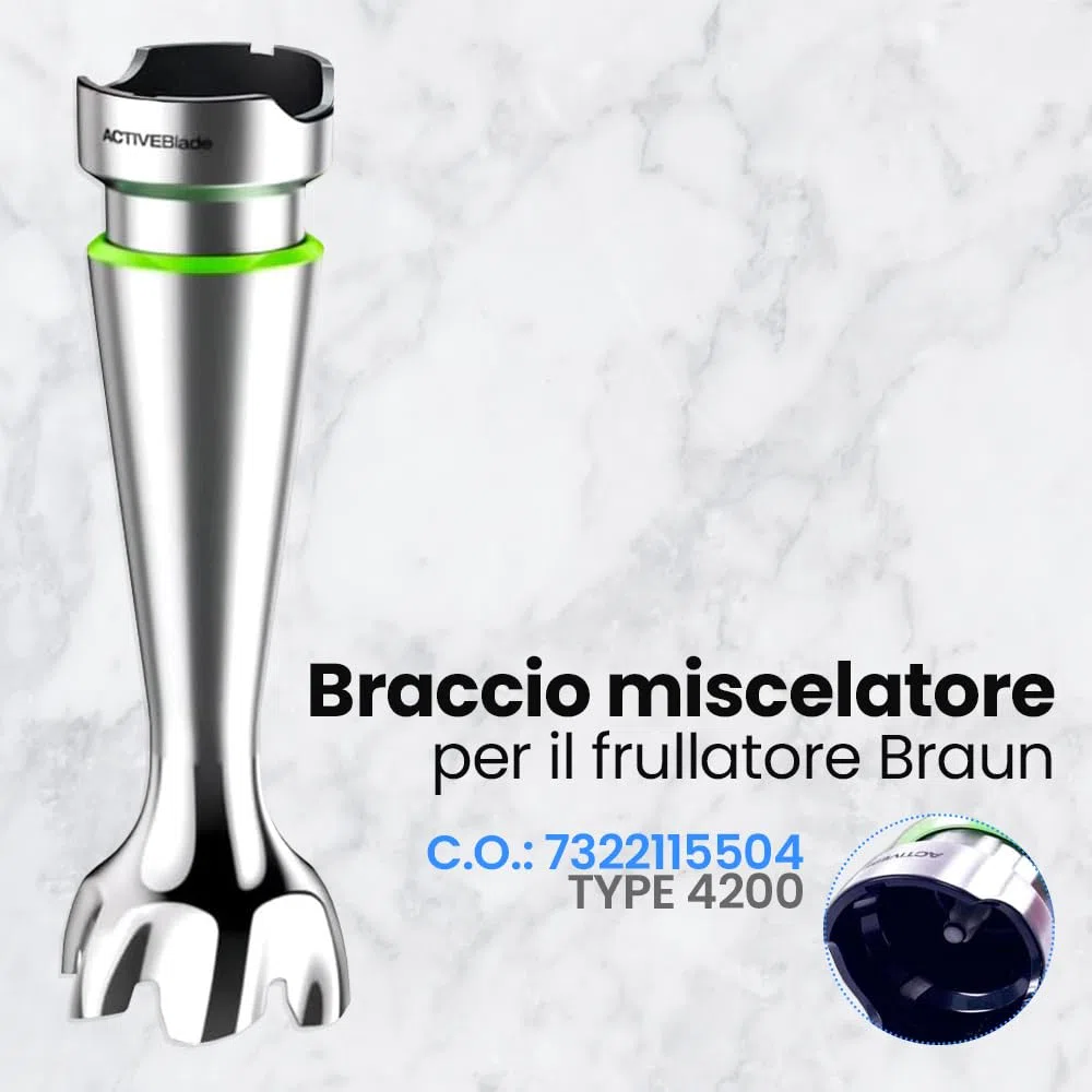 Anakel Home 7322115504 Ricambio Braccio Frullatore Compatibile con Braun 4200 Multiquick 9