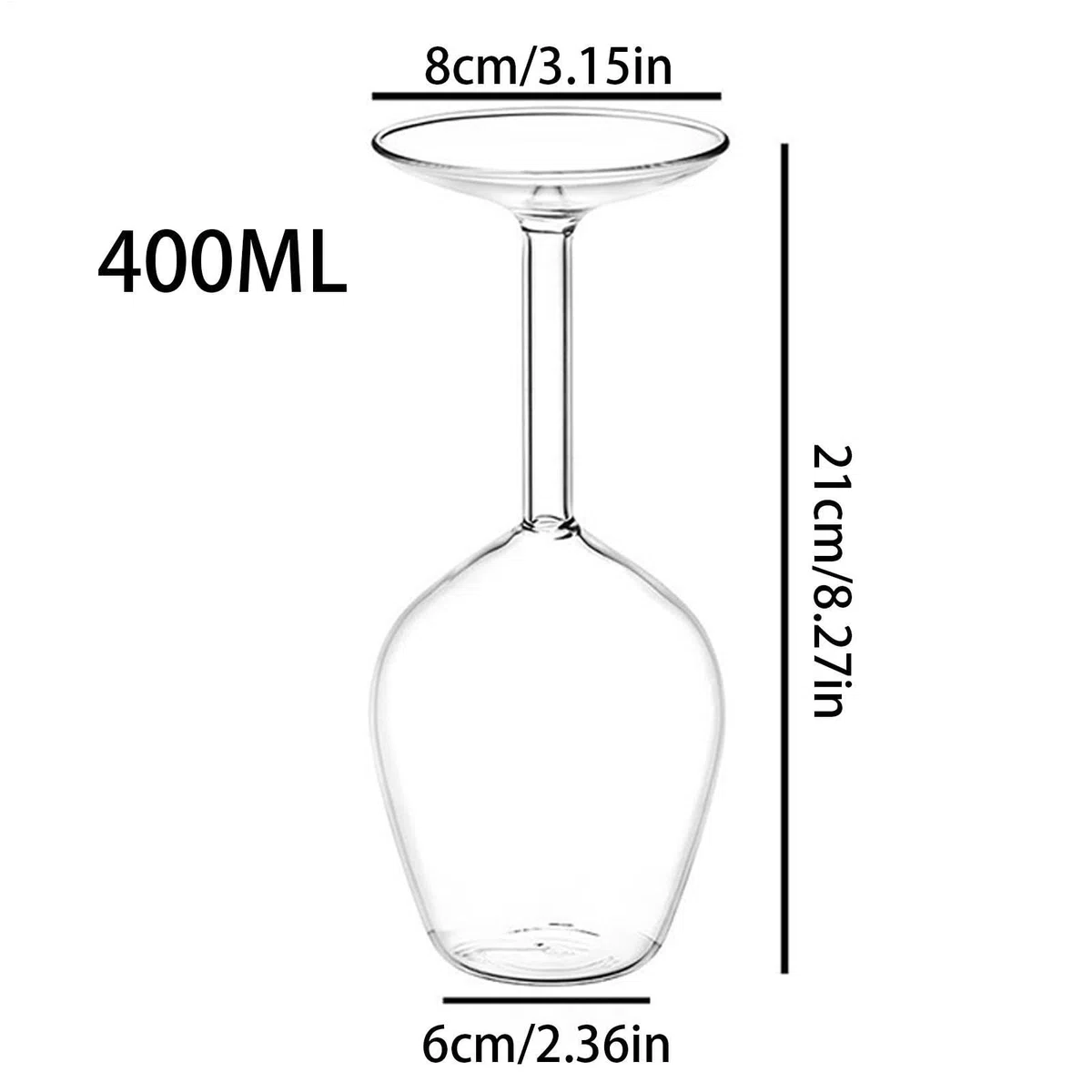 Bicchiere da vino a testa in giù, 400 ml, moderno, bicchiere da vino , novità per bevande calde e fredde, regalo di compleanno, San , Natale