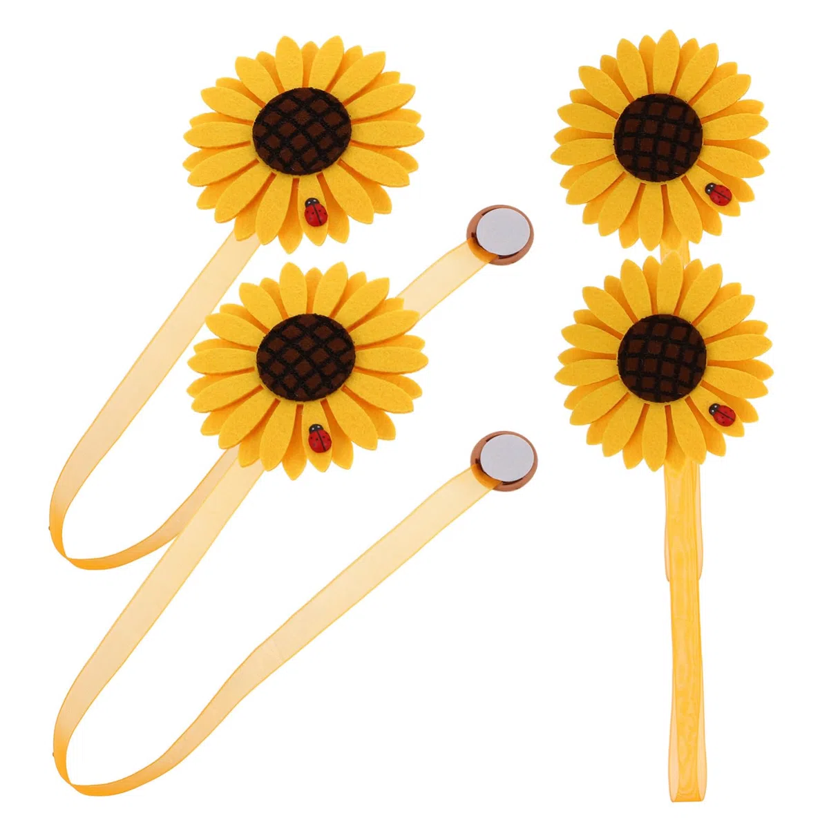Calamite in Girasole Forma e di per 4 a Pezzi Accessori Tende Tessuto Magnete Resistenti e Versatili Interni per Salotto e Decorazione Domestica