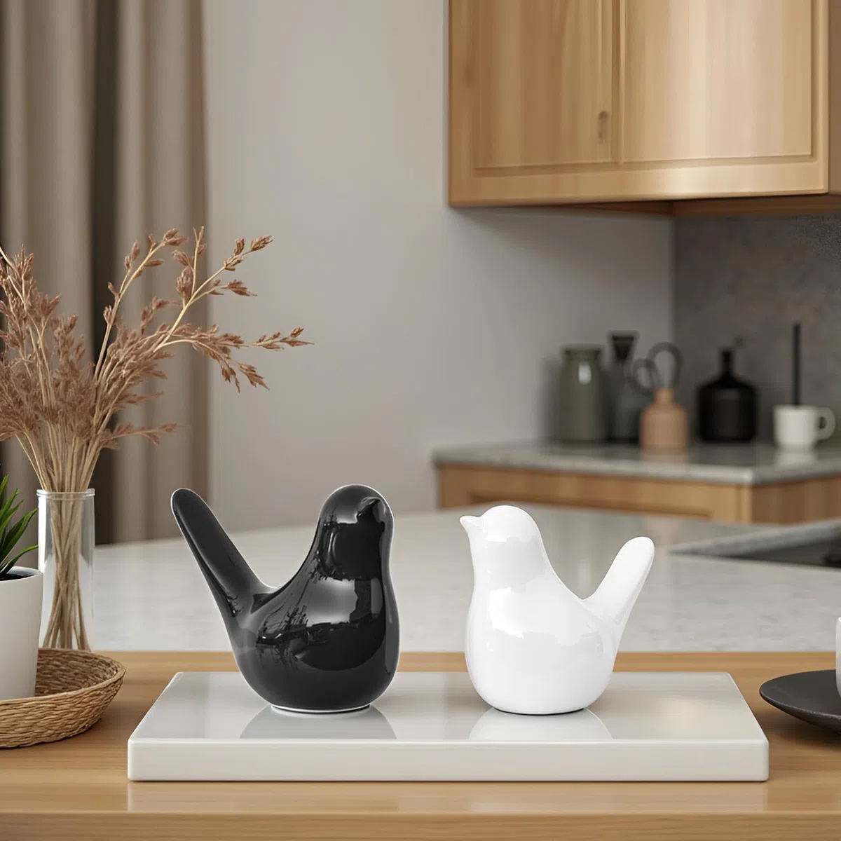 Piccola statua e scultura in ceramica a forma di uccello, decorazione per la casa, ornamento moderno a forma di animale per soggiorno, camera da letto, tavolino da caffè, centrotavola, libreria