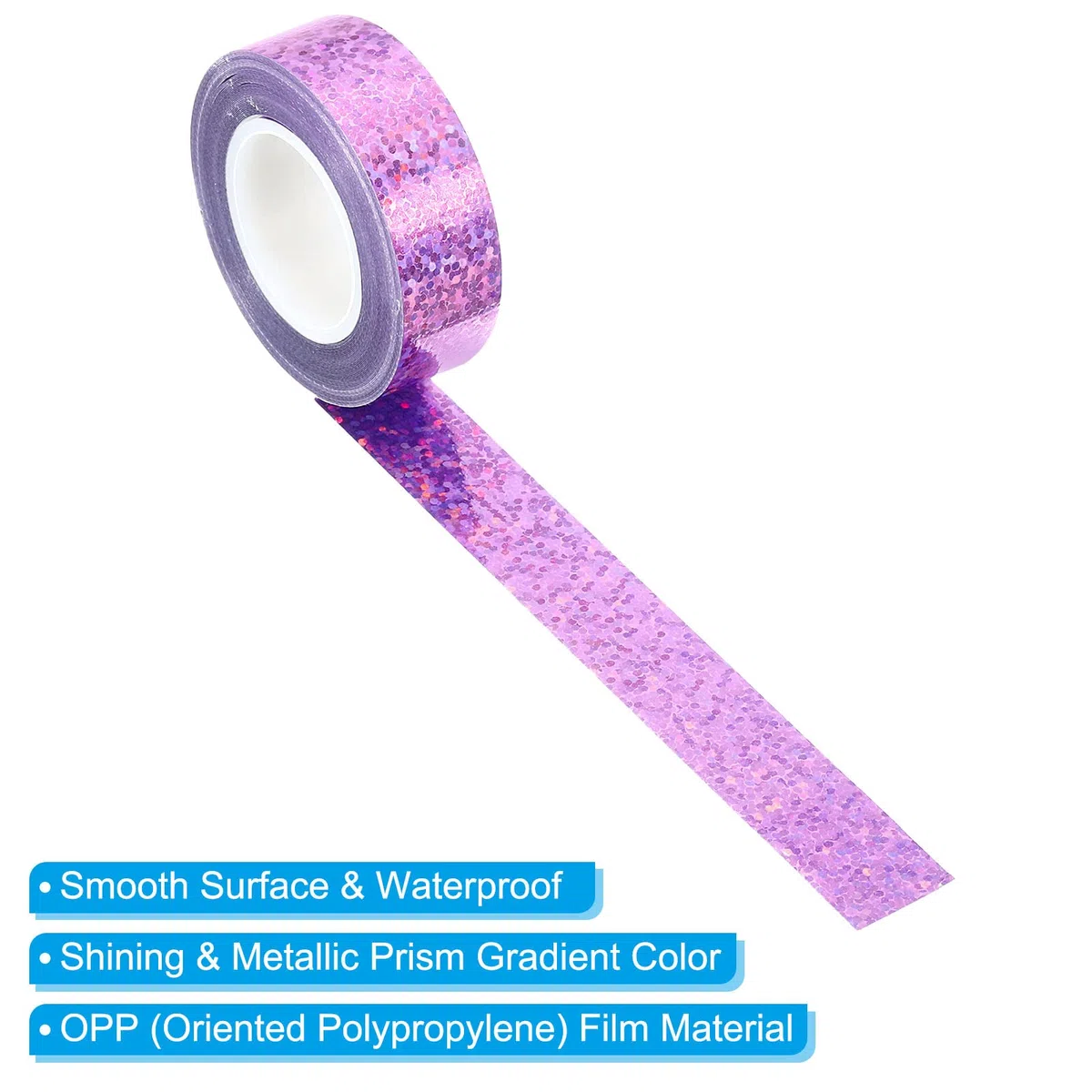 PATIKIL Scintillio Glitter Nastro 15mm x 5m, 2pz Washi Tape Olografico Arte Prisma Mascheratura Nastri Auto -Adesivo per Fai-da-Te Arte Artigianato Avvolgimento Decorazione, Rosa Viola