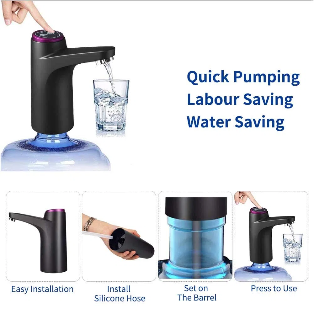 Dispenser Di Acqua, Usb Ricarica Automatica Pompa Per Acqua Portatile Elettrica, Bottiglia Universale Da 3-5 Galloni, Erogatore D'Acqua Portatile Elettrico Senza Fili Per Interni Ed Esterni
