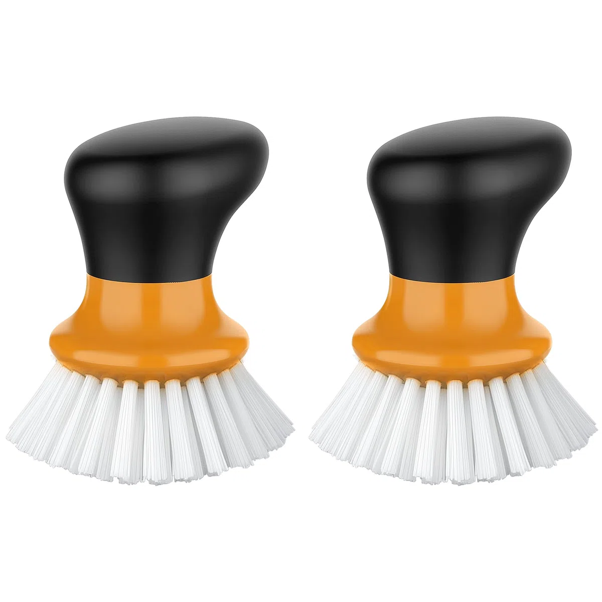MR.SIGA Spazzola per piatti con manico ergonomico, Spazzola lavapiatti per piatti, pentole, padelle per la pulizia della cucina, Arancione, 2 pezzi