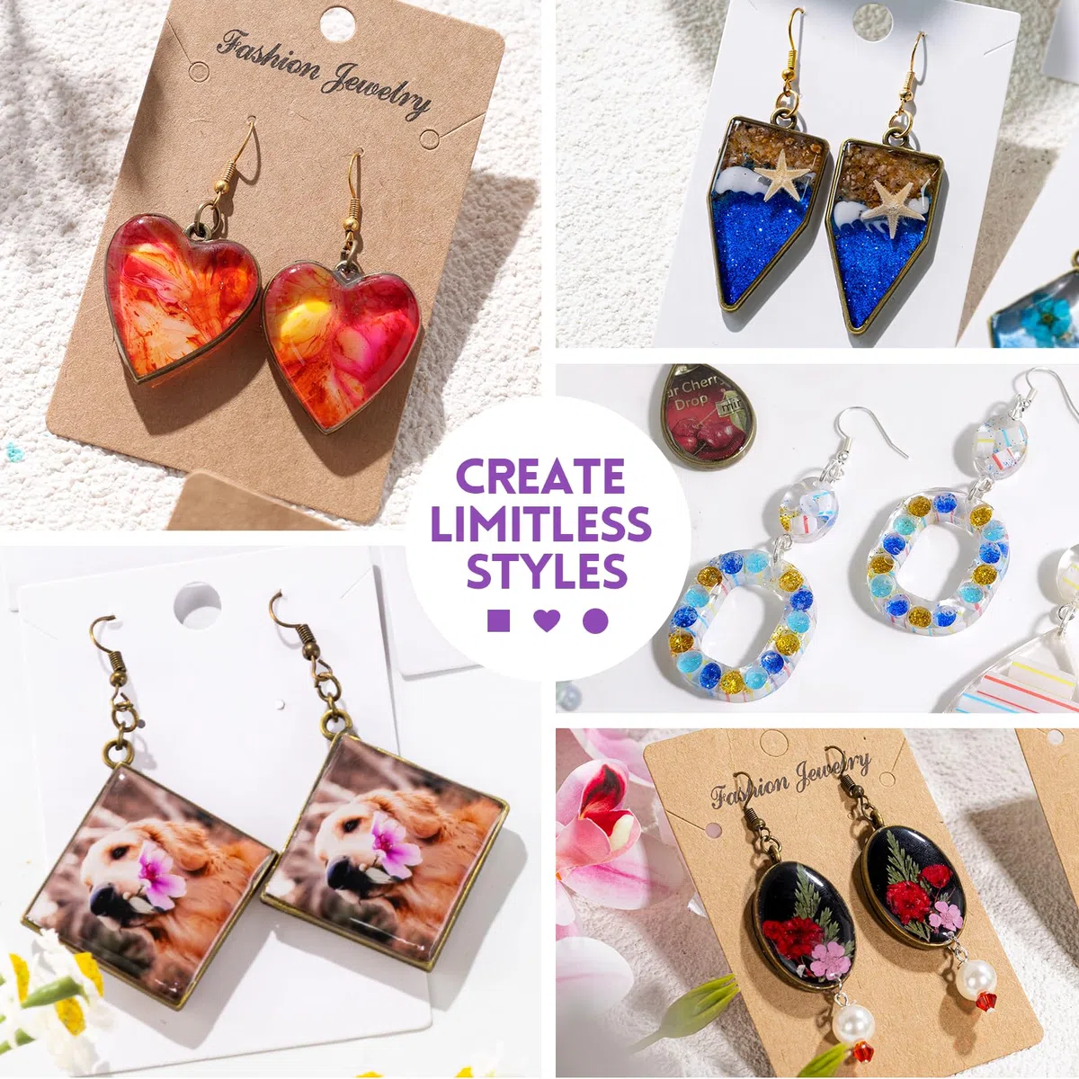 LET'S RESIN Kit per la creazione di gioielli in resina UV con lampada, 153 pezzi, con 250 g di resina UV trasparente a basso odore, kit iniziale per portachiavi, gioielli, decorazioni per la casa