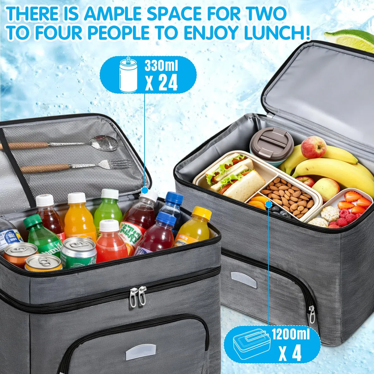 Borsa Frigo 30L, Borsa Termica Grande, Surgelati Borse Frigo Morbida, Portatile Con Tracolla Adatto, Impermeabile, Uomini E Donne, Per Viaggio, Spiaggia, Campeggio Picnic All'aperto Barbecue