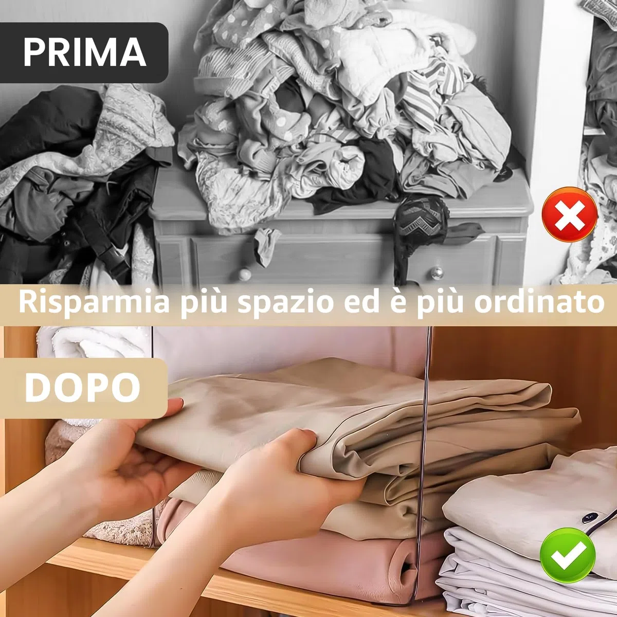 12 Pezzi Divisori Armadio, Divisori per Armadio, 20 x 12 cm Divisori per Guardaroba Ripiani per Camera da Letto, Cucina, Guardaroba (Trasparente)