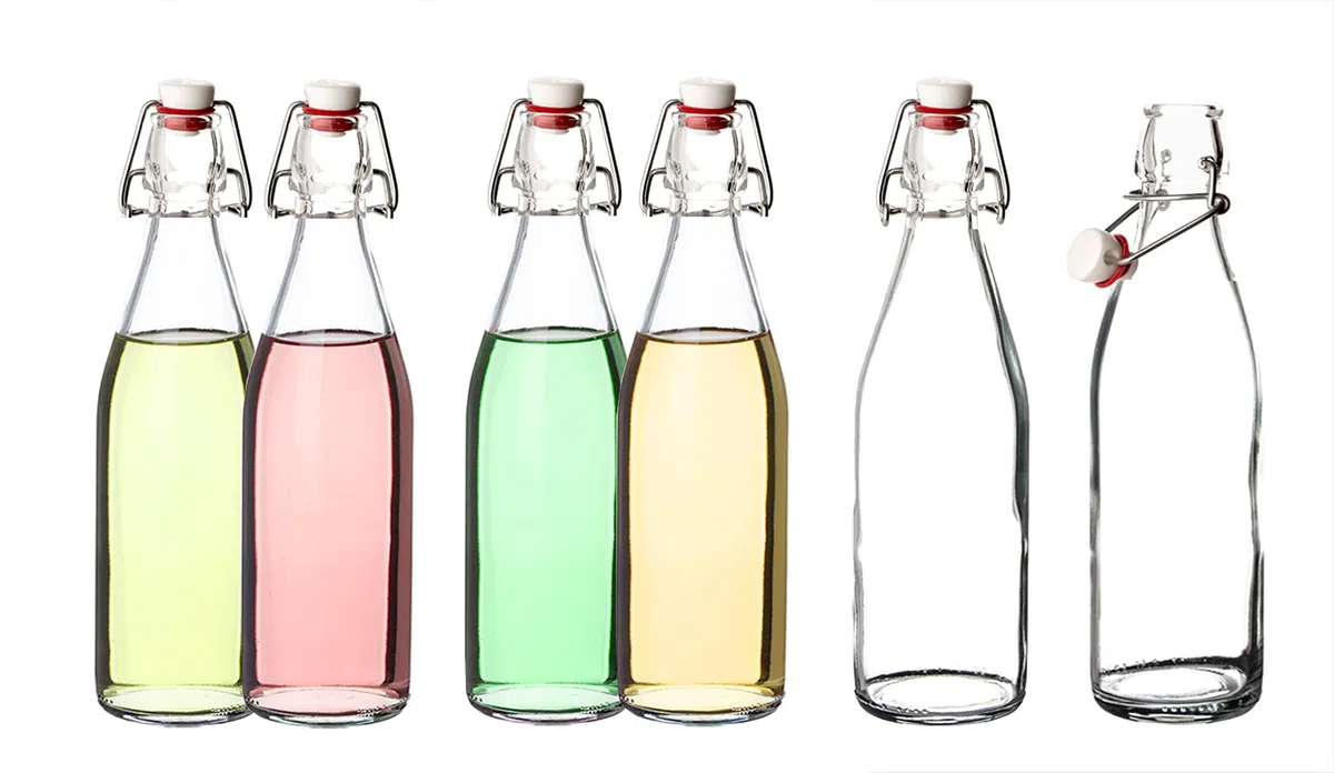 Bormioli - Bottiglie di vetro con chiusura ermetica 'Giara', 12 pezzi | Capacità: 500 ml | Altezza totale: 26,5 cm | Perfette per olio, grappa o per servire acqua, succhi di frutta e vino