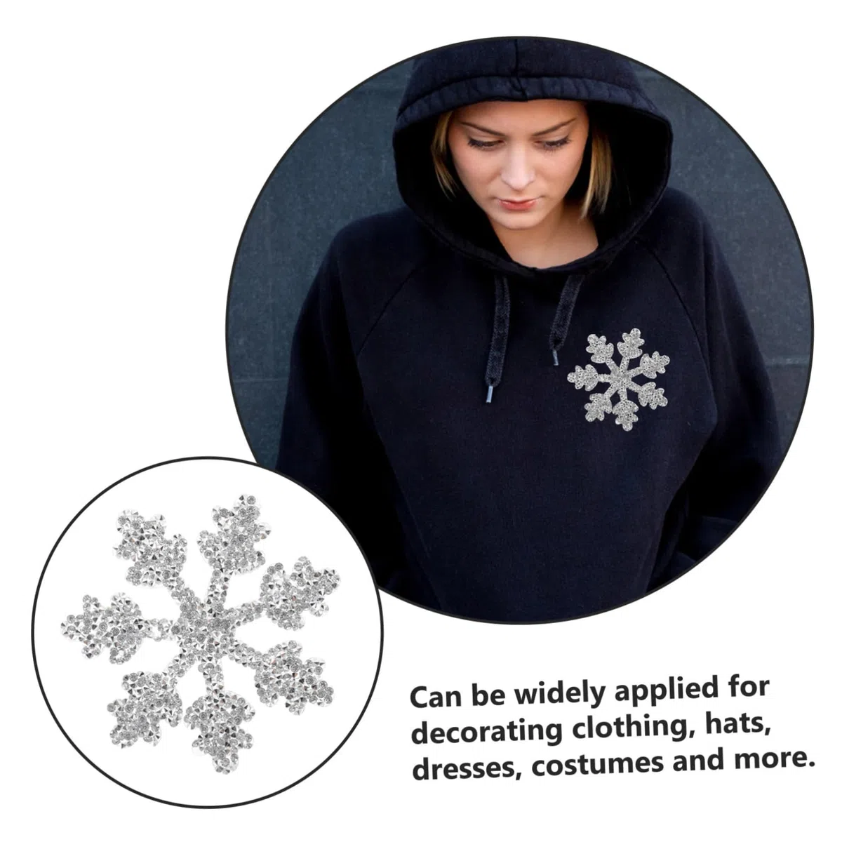 Mappa della stiratura dei vestiti abbellimenti perline vestire strass toppe per giubbotti toppe per jeans Patch Applique per vestiti con fiocco di neve resina Silver