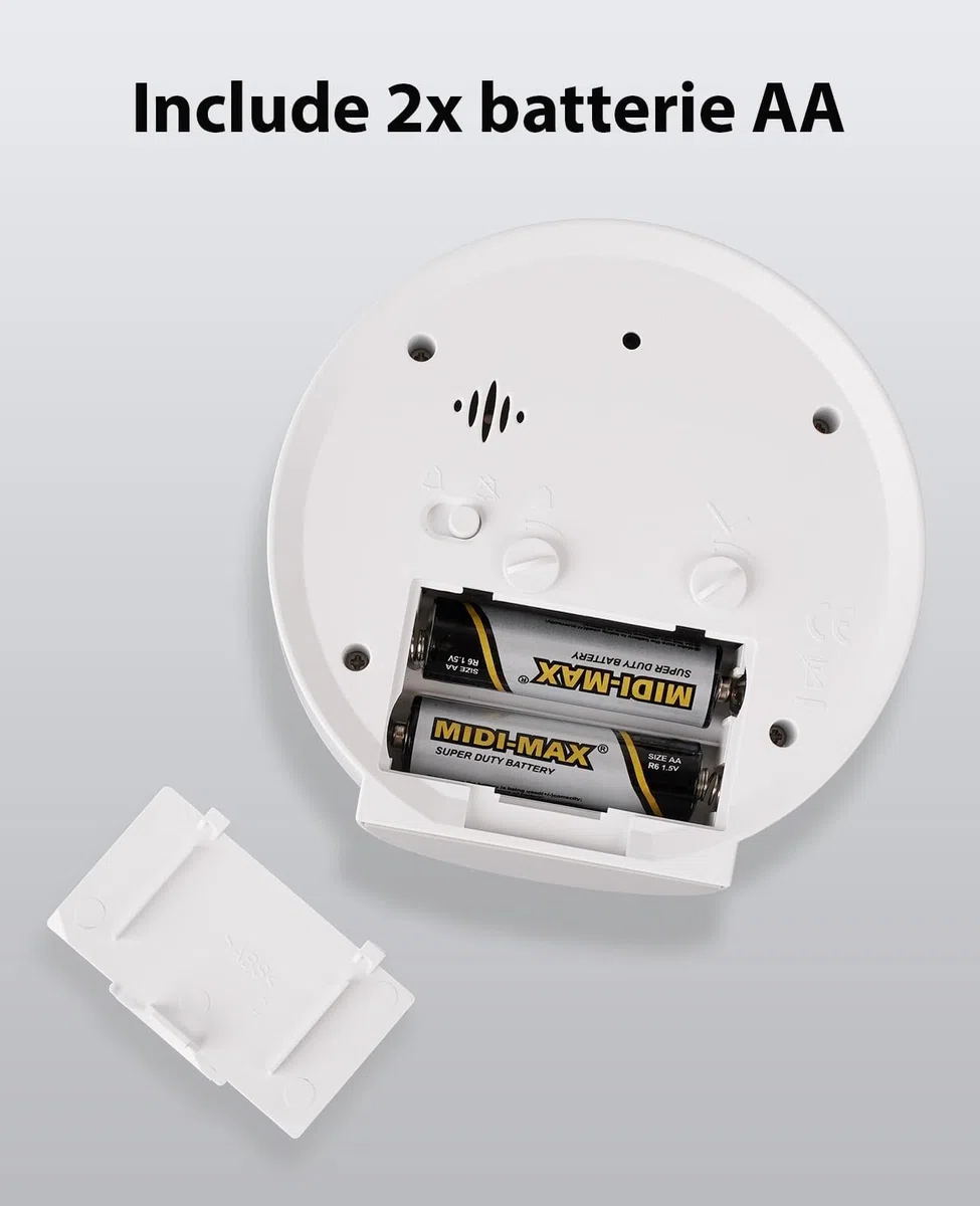 Sveglia Analogica da Comodino Silenziosa Senza Ticchettio, con Funzione Snooze e Quadrante Luminoso, Alimentazione a Batterie (Include 2 AA), Design Compatto per Camera da Letto, Viaggi e Ufficio