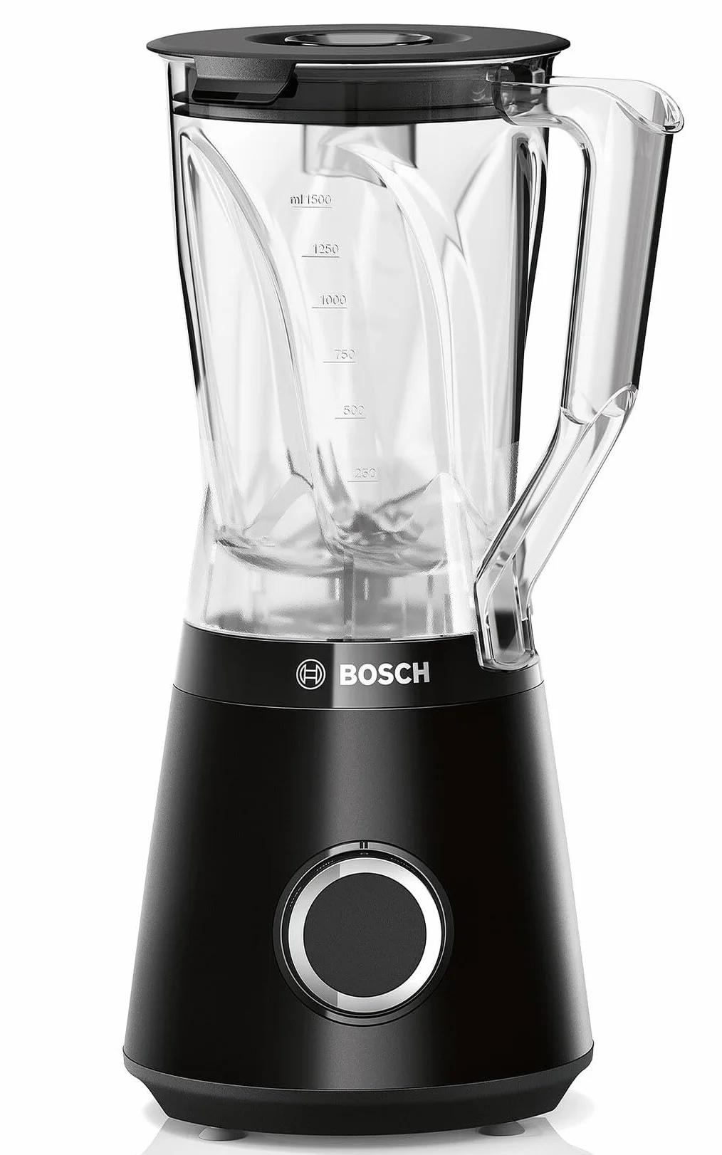 Bosch Serie 4 Frullatore VitaPower MMB6141B, Potente 1200 W, 30.000 giri/min, Lame Rinforzate in Acciaio Inox, Bicchiere Frullatore in Tritan da 1.5 L, Componenti Lavabili in Lavastoviglie, Nero