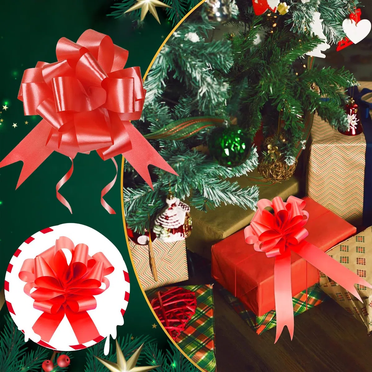 30 PCS Fiocchi Auto Matrimonio Rosso, Fiocco Matrimonio Auto, Fiocchi Rossi Laurea, coccarde per pacchi Regalo per Pacchi Regalo Coccarde Auto-tiranti Fiocchi da Tirare per Regali, Matrimoni