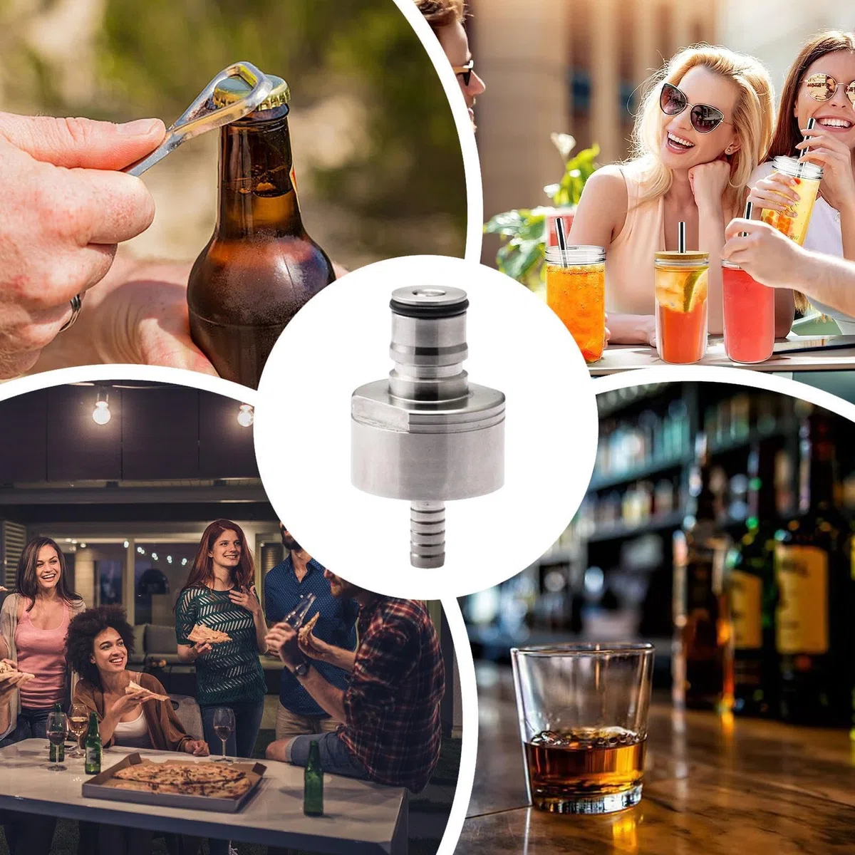 Generico Stainless Steel Carbonation cap – Pressure Filling Accessory Carbonating Beer, Fruit Juice, Soda, Sparkling Water, Connector =Bottling, Kitchen Use,