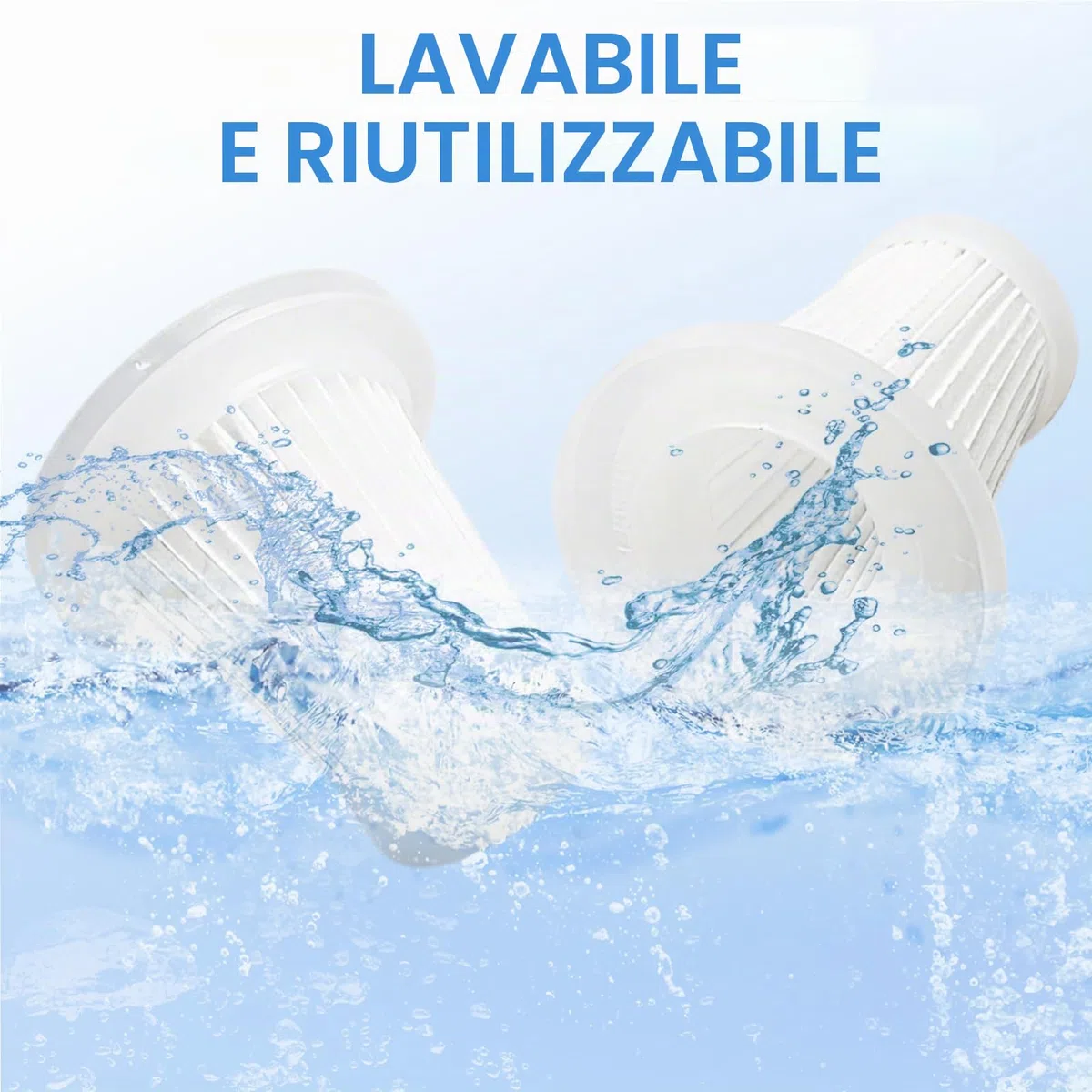 VOSSOT 6 Pezzi di Filtri di Ricambio per Filtri Hepa, Lavabili E Riutilizzabili per Mini Aspirapolvere Portatili Compatibili con Aspirapolvere Portatili, con Filtro, Portatili per Auto