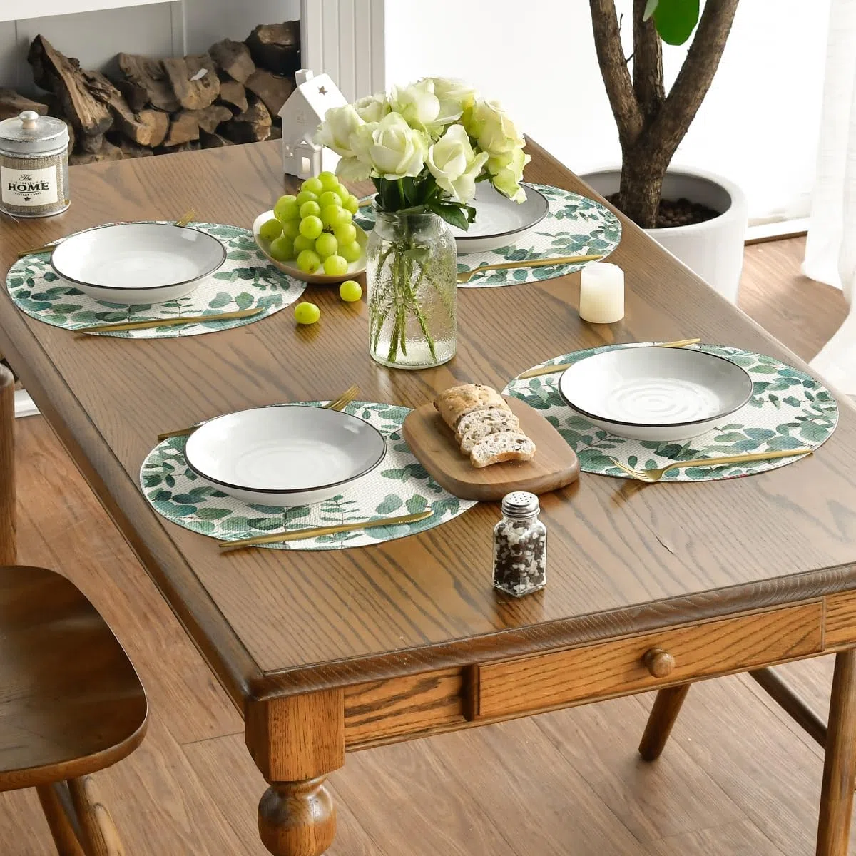 Artoid Mode Eucalipto Set di 4 tovagliette estive, 37 cm, decorazione per la cucina, per interni e feste