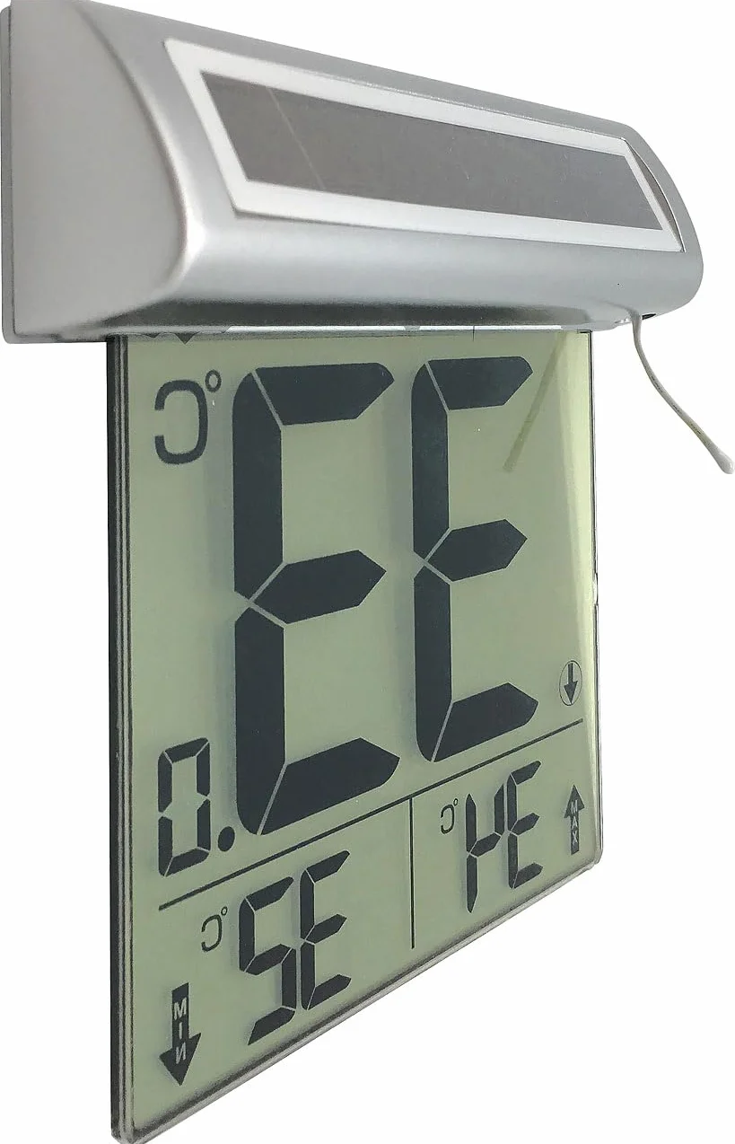 infactory termometro digitale: Termometro da finestra solare digitale, grande display LCD, indicazione della temperatura esterna (Fensterthermometer aussen, da finestra, all'aperto)