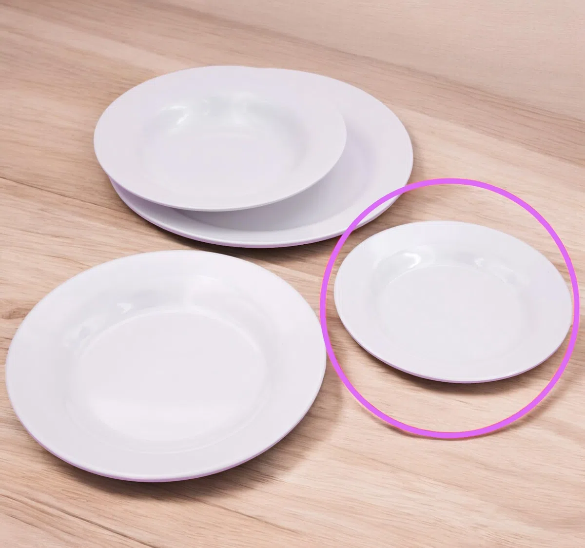 Dekorah Set di 6 Piatti in Melamina Bianchi 18,8 cm - Resistenti e Lavabili in Lavastoviglie - Perfetti per Mense Scolastiche, Barche, RSA, Camping e Camper
