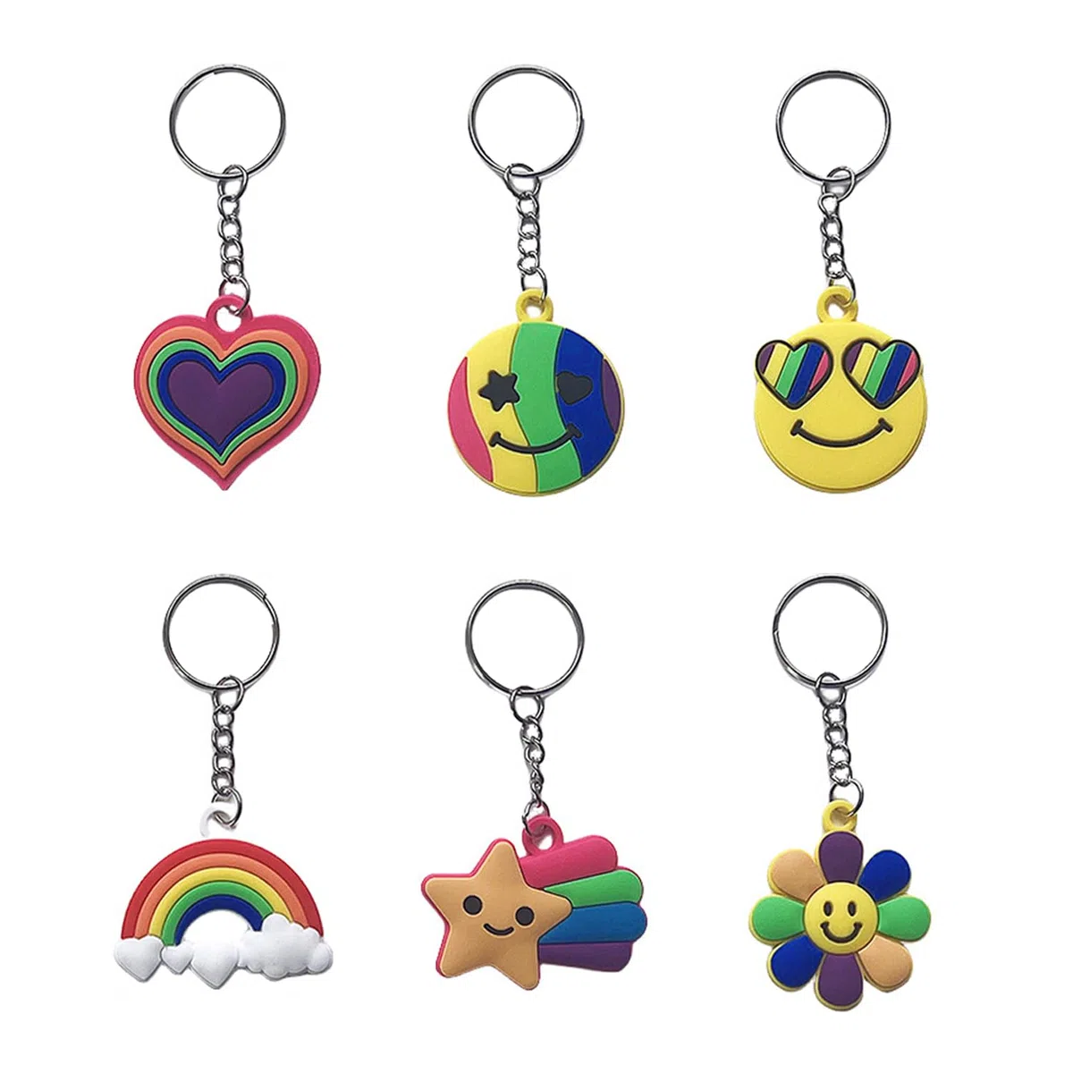 36 Pezzi Portachiavi Arcobaleno Portachiavi Bambini Gadget Silicone per Regalini Festa Compleanno Bambini,Porta chiavi Decorativo de Zaino,Regalini per Alunni