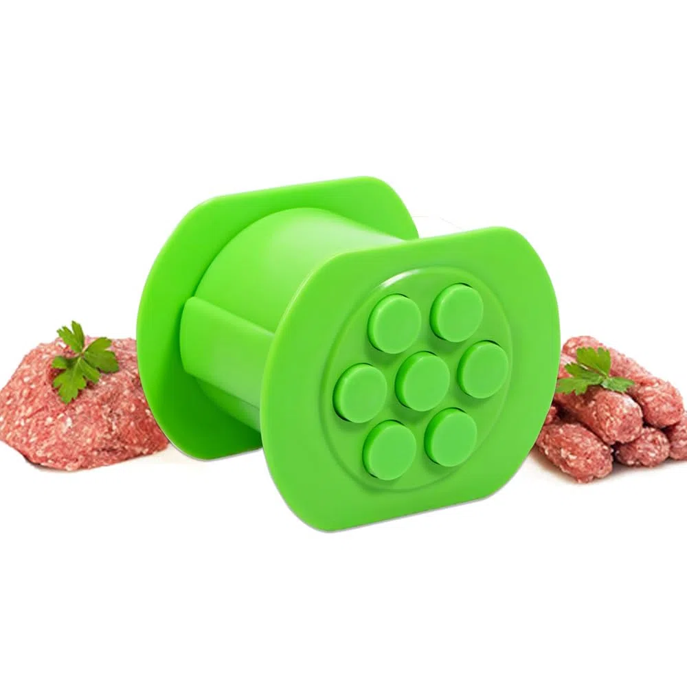 Cevapcici Presse - Cevapcici Maker, 7 fori Hot Dog Maker, Macchina manuale Cevapcici per salsicce fatte in casa (verde)