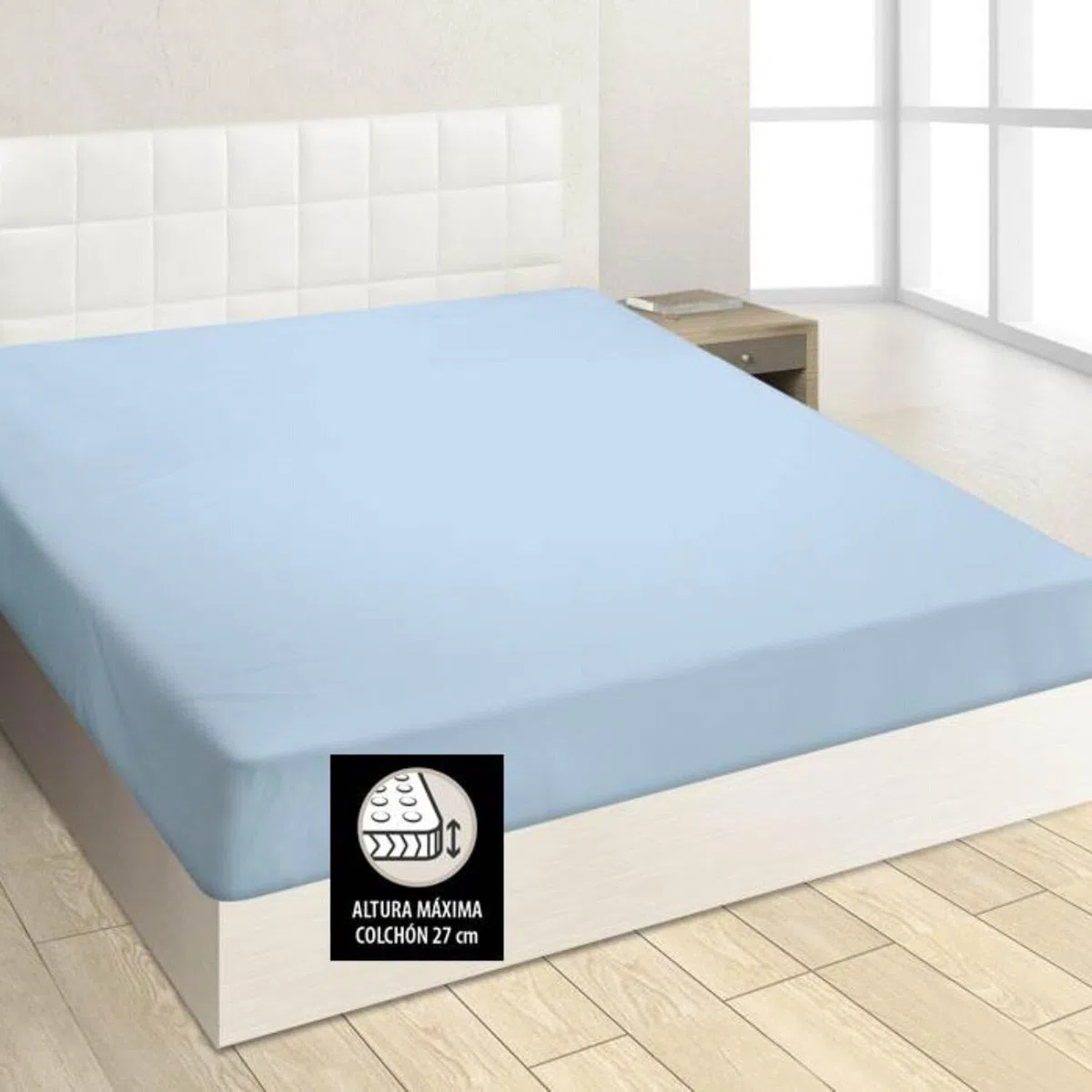 Burrito Blanco | Lenzuola con angoli 80 x 190/200 cm | Letto da 80 cm (+ misure disponibili) | Tessuto in cotone 100% | Design A8 blu