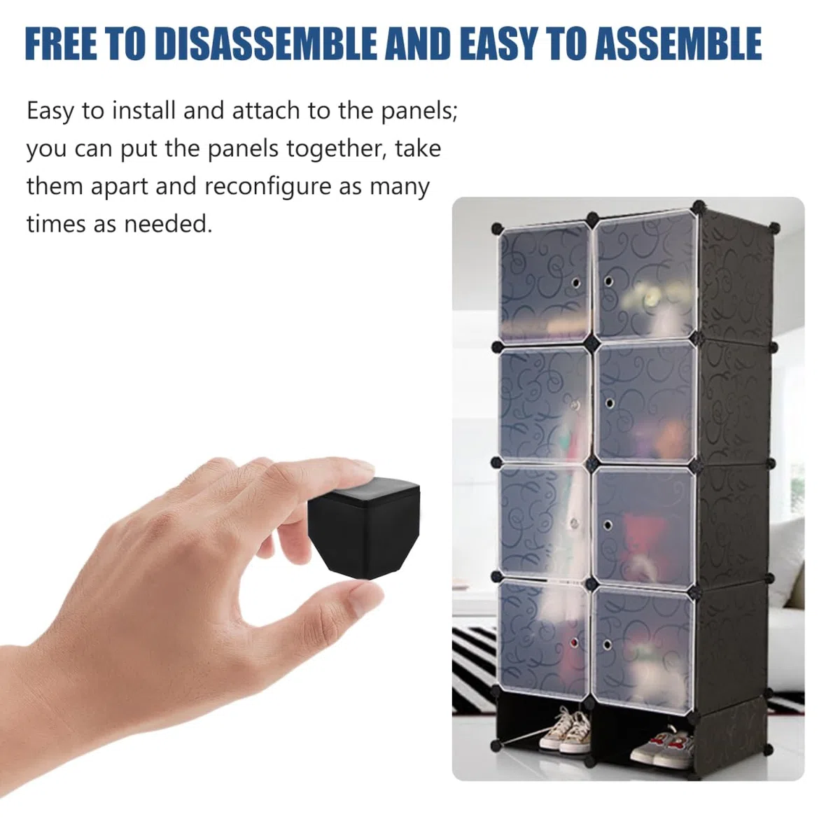 UPKOCH Connettori Cubo ABS 20 Pezzi Fibbia Modulari per Scaffali Componibili Armadio Organizzatore Casa Cucina Stoccaggio Interno 0.94X0.91X0.91 Pollici