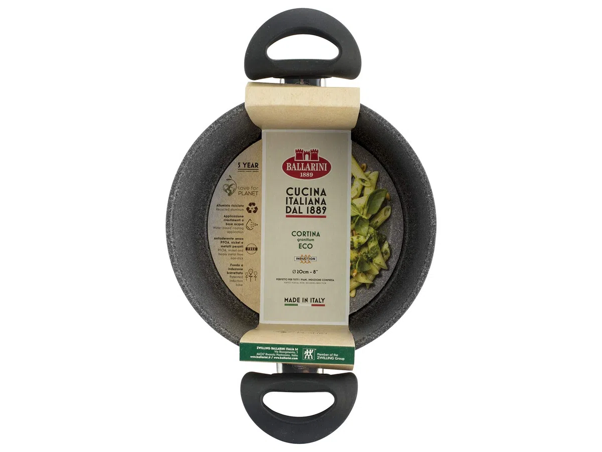 Ballarini Casseruola 2 Maniglie Cortina Granitium Induzione, 20 cm