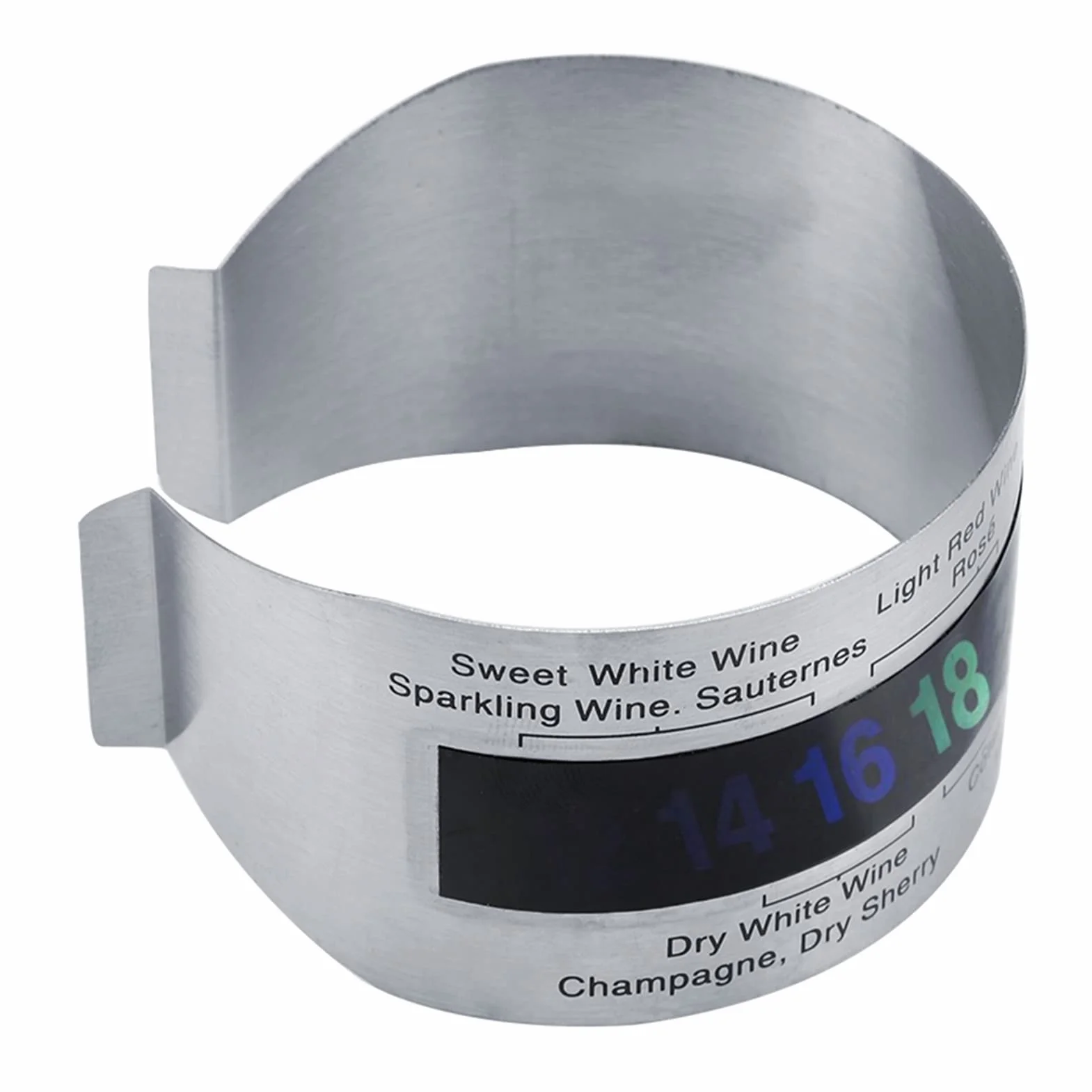 Termometro Vino LCD Acciaio Inossidabile - Sensore Temperatura per Bottiglie Vino Rosso, Design Bracciale