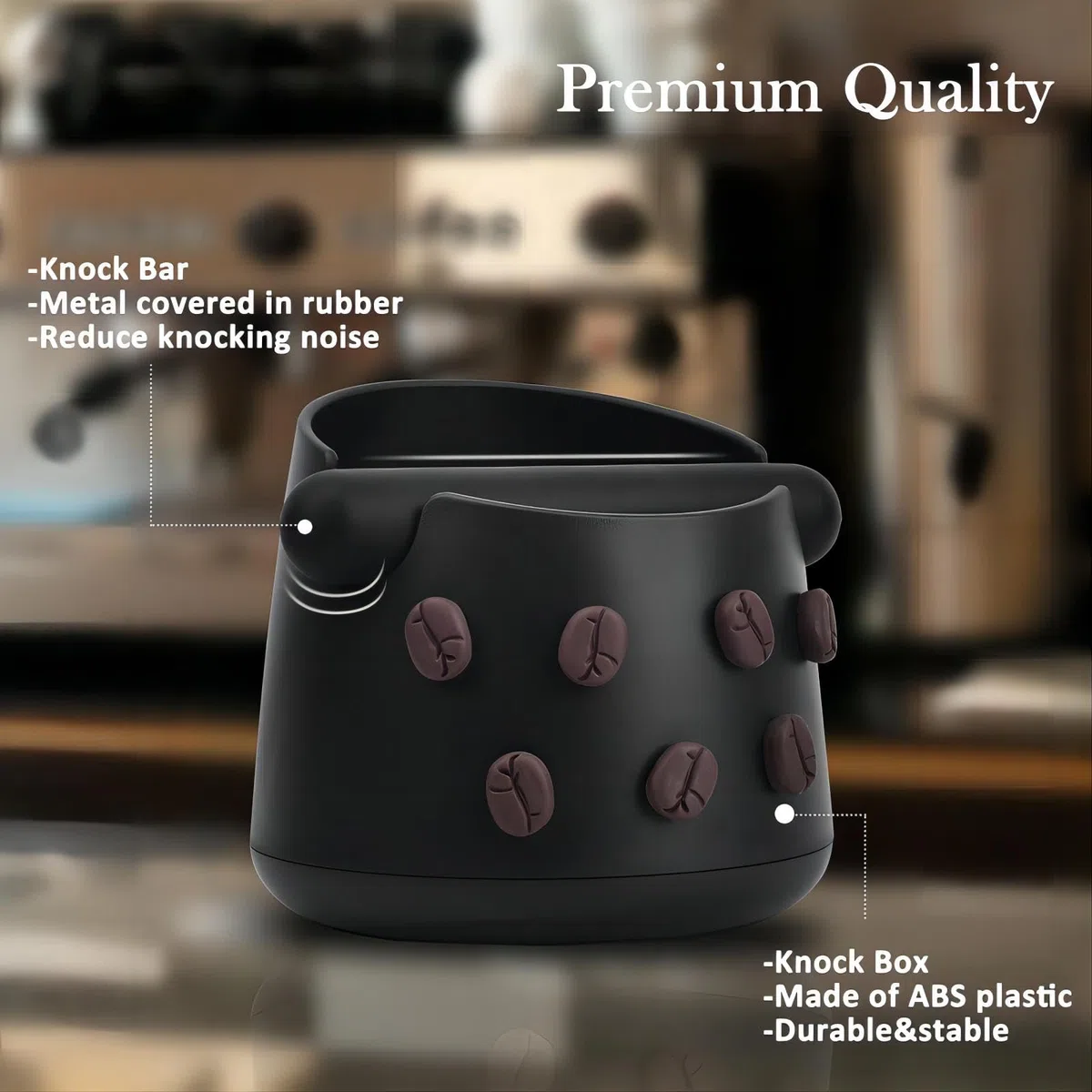 Contenitore per Fondi di Caffè Pattumiera per set da caffè Knock box per fondi di caffè Nero