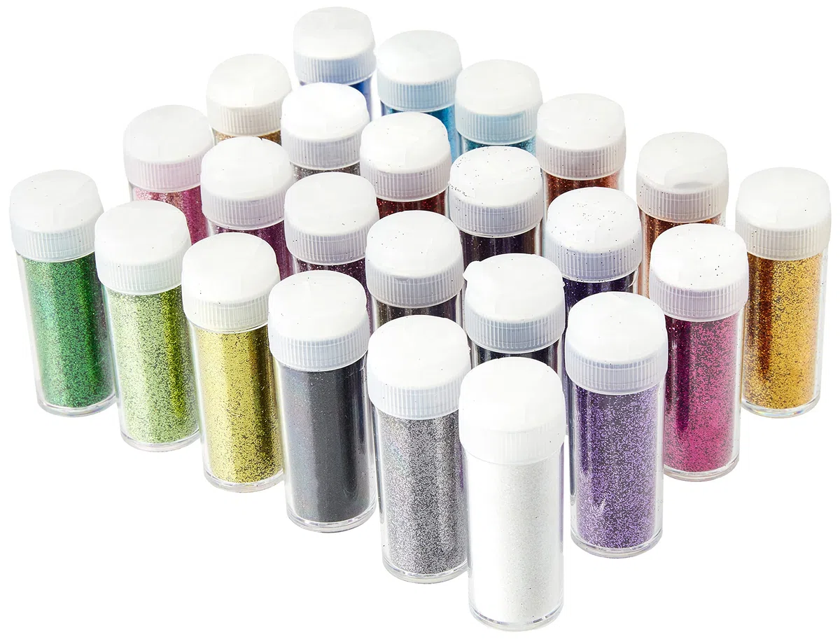 Baker Ross Confezione Risparmio Glitter, ideali per Sand Art e progetti artistici per bambini (confezione da 24 x 10g), assortiti