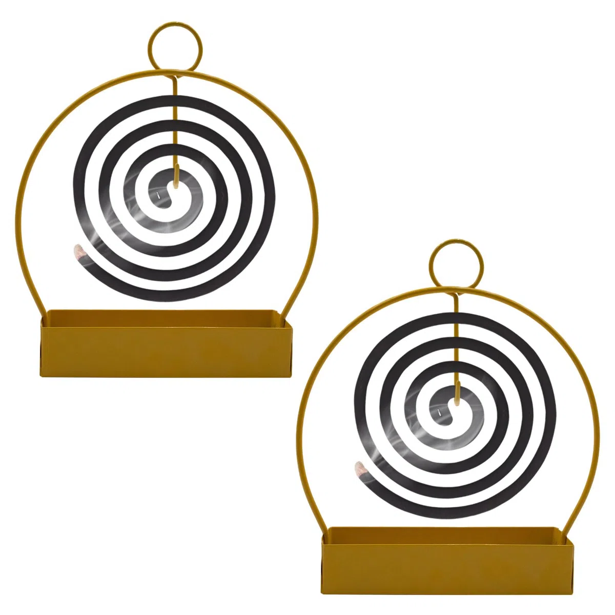 2 Pezzi Porta Zampirone, Ferro Porta Spirale Antizanzare con Anello per Appendere Portazampirone da Esterno, Creativo e Semplice per Casa Esterno Ufficio (Rotondo)
