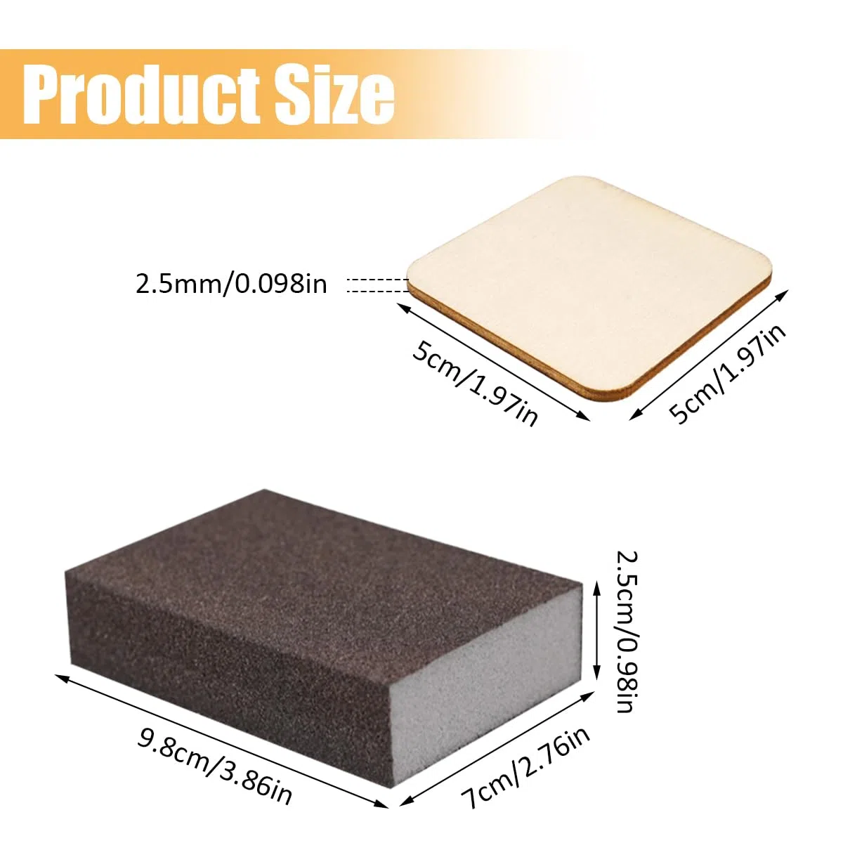 150 Pezzi Quadrati Legno Grezzo, 5x5 cm Fette di Legno Quadrato, Spessi 2.5 mm, con Blocco di Levigatura, per Scolpire, Dipingere, Decorar, per Fai-da-Te, Artigianato, Pittura, Decorazione Della Casa