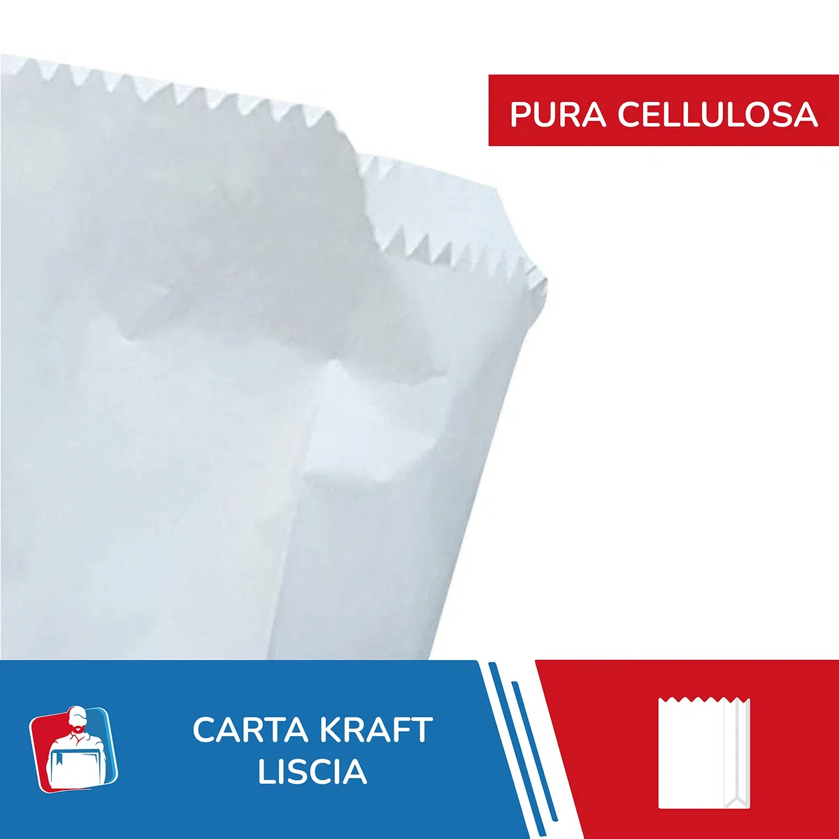 IMBALLAGGI 2000-200 Sacchetti Bianchi in Carta Kraft per Alimenti - 14x28 cm - Ideali per confezionare Pane e Generi Alimentari - Confezione da 200 buste di carta