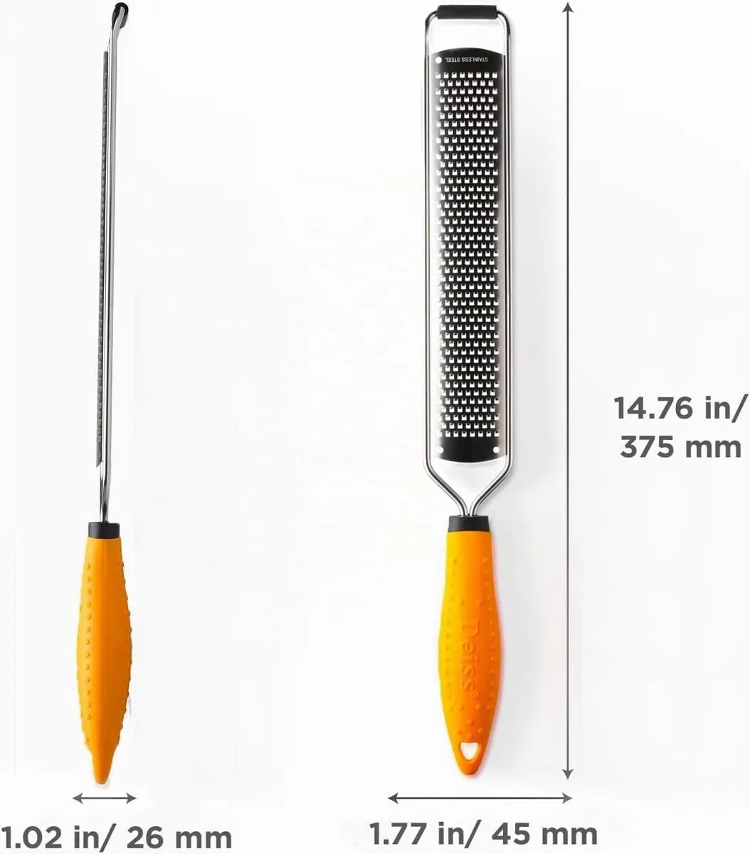 Deiss Pro Grattugia Formaggio Manuale - Per agrumi, parmigiano, zenzero, aglio, noce moscata, cioccolato, frutta, verdura - Lama molto tagliente in acciaio inox - Lavabile in lavastoviglie