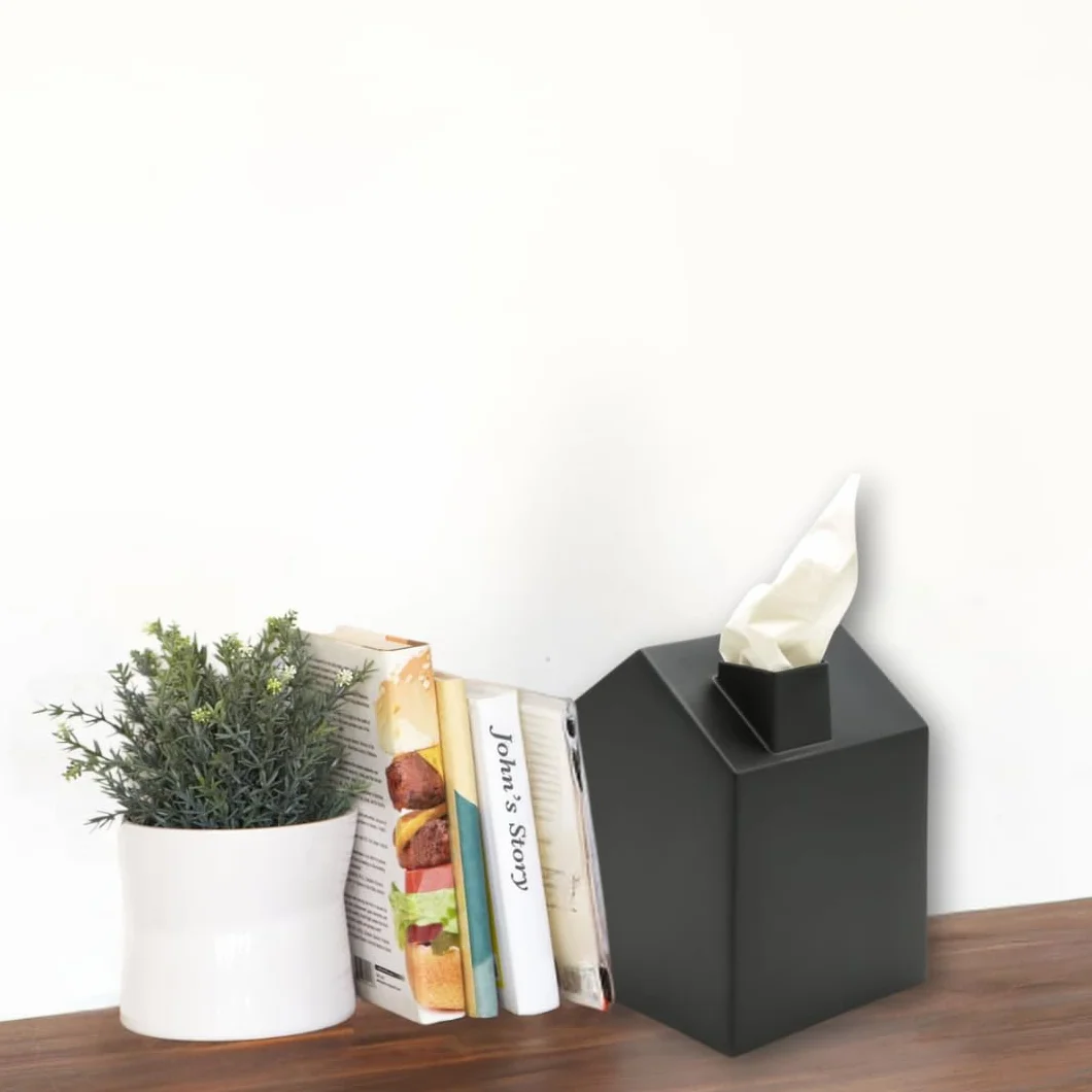 Umbra - Scatola per fazzoletti a Forma di casa, Colore: Nero