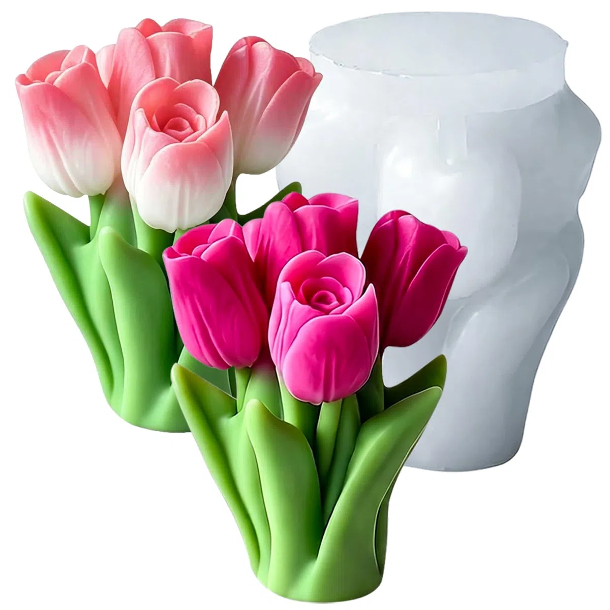 stampi candele stampi candele tulipani stampo in silicone per resina fiori per candele cale per Torta Cioccolato Sapone Candela Ice Cube